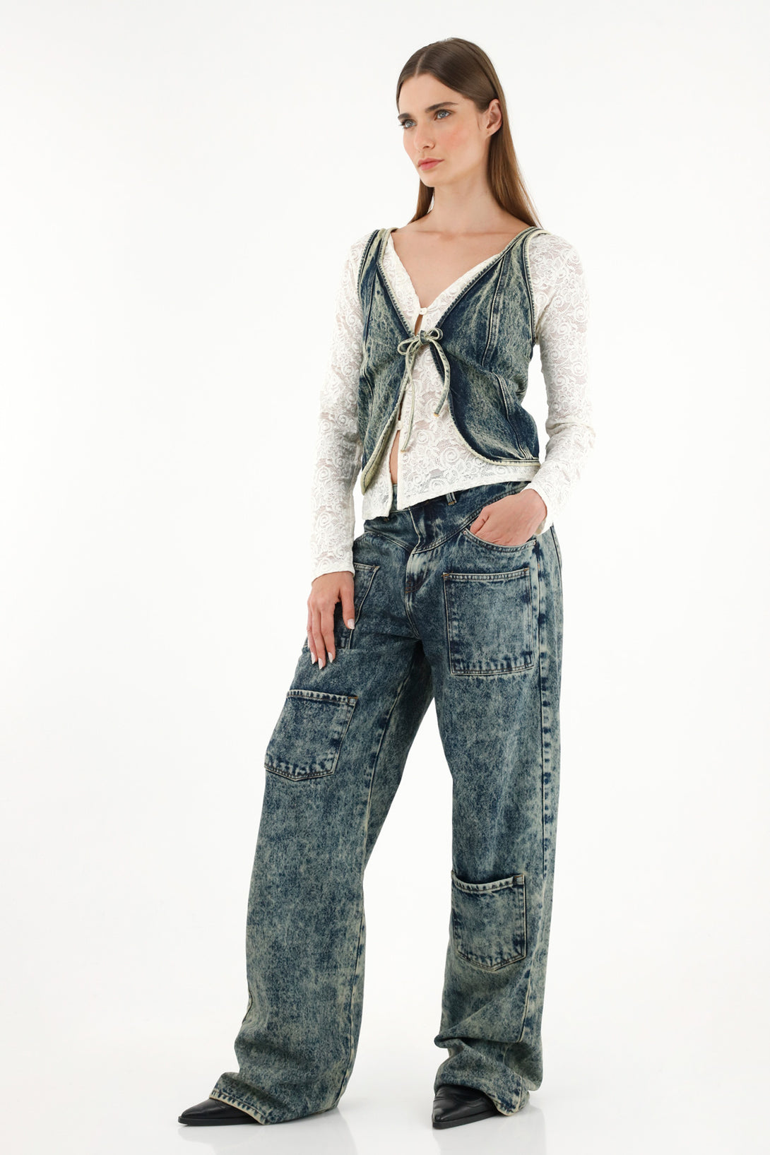 Women's denim vest