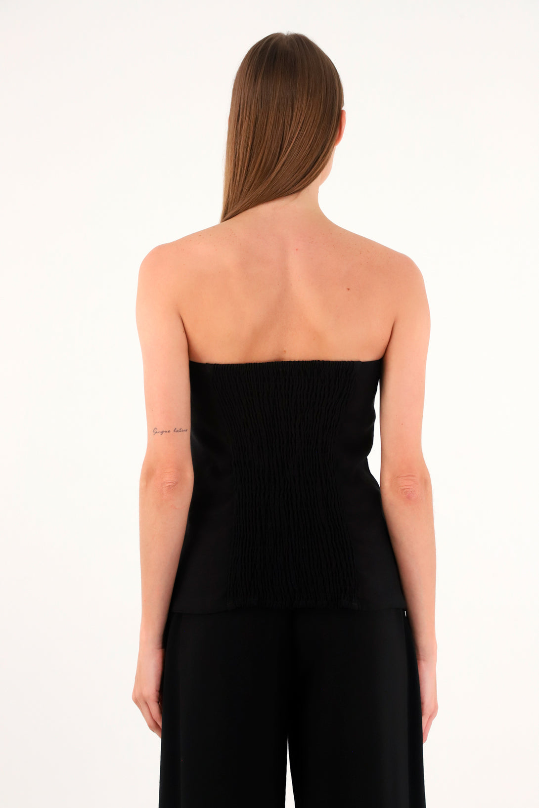 Women's black strapless vest