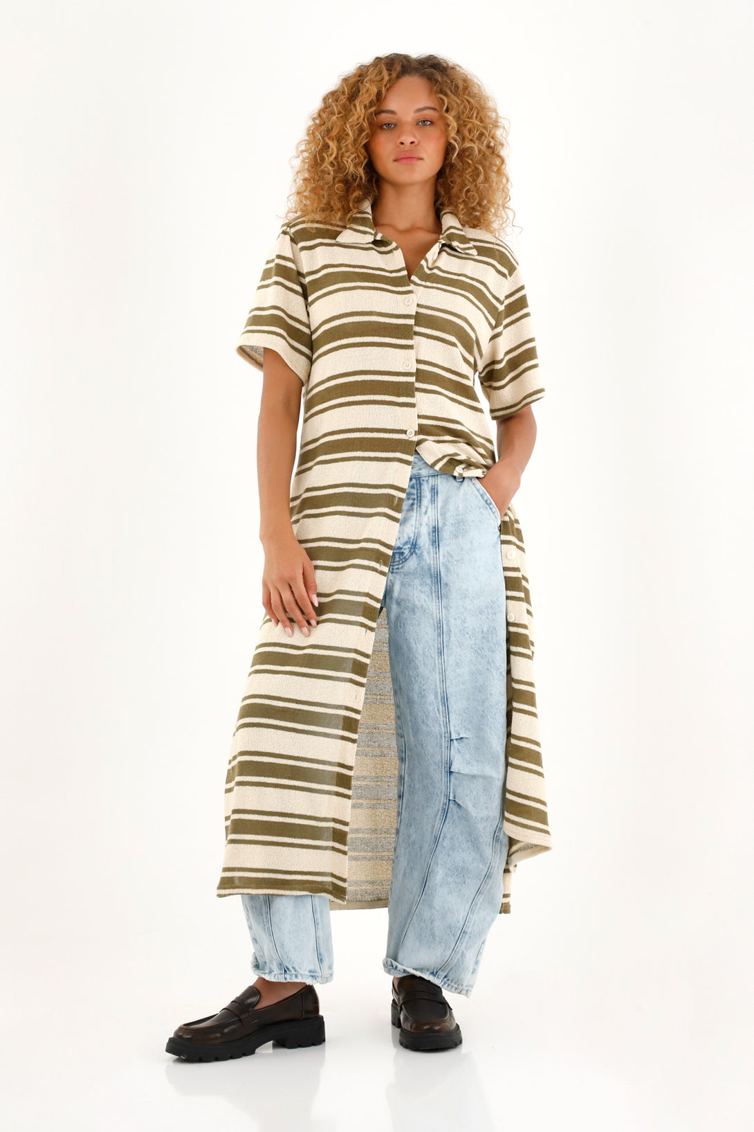 Women's Long Striped Cover-Up