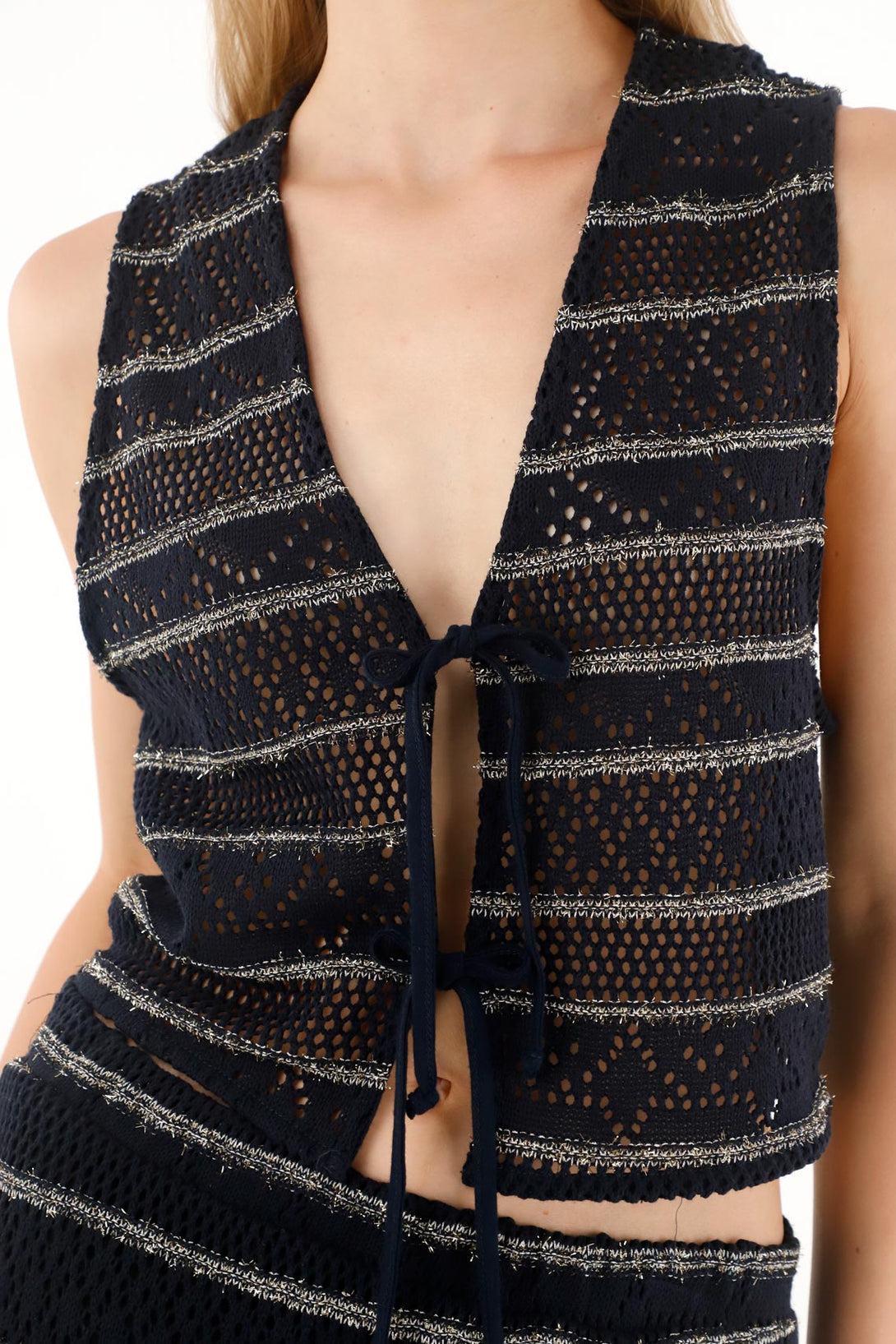 Striped Woven Vest for Women