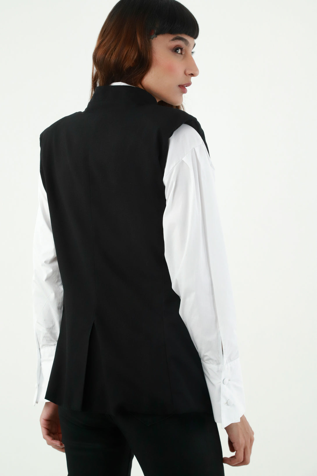 Women's Black Blazer Vest