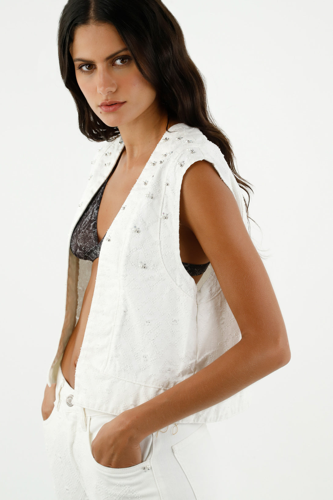 Women's Off-White Bolero Vest