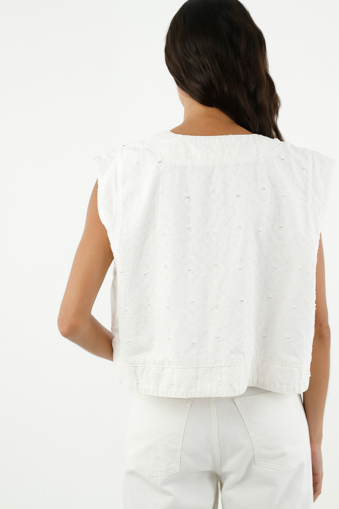 Women's Off-White Bolero Vest