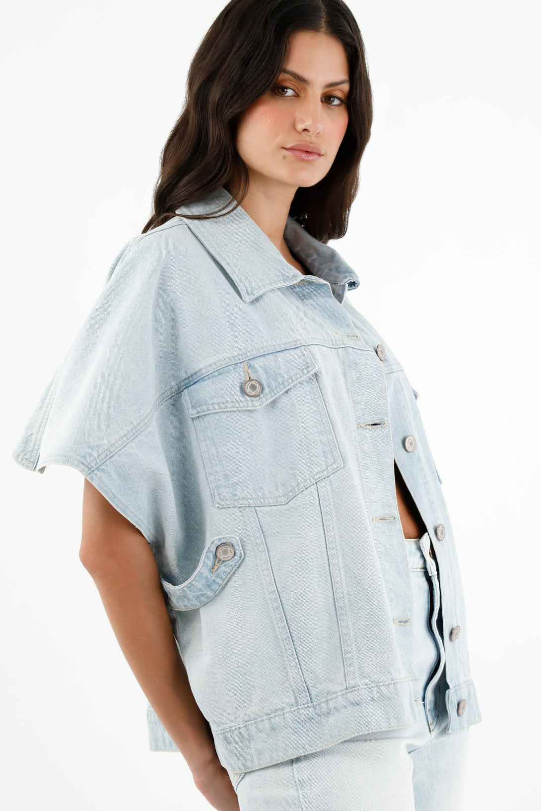 Chaleco oversize azul para mujer