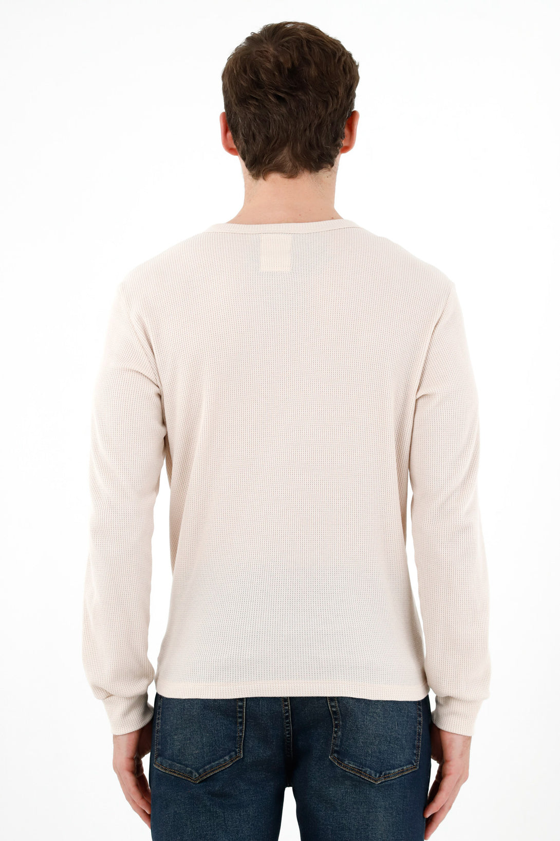 Men's Ecru Patch Pocket Sweater