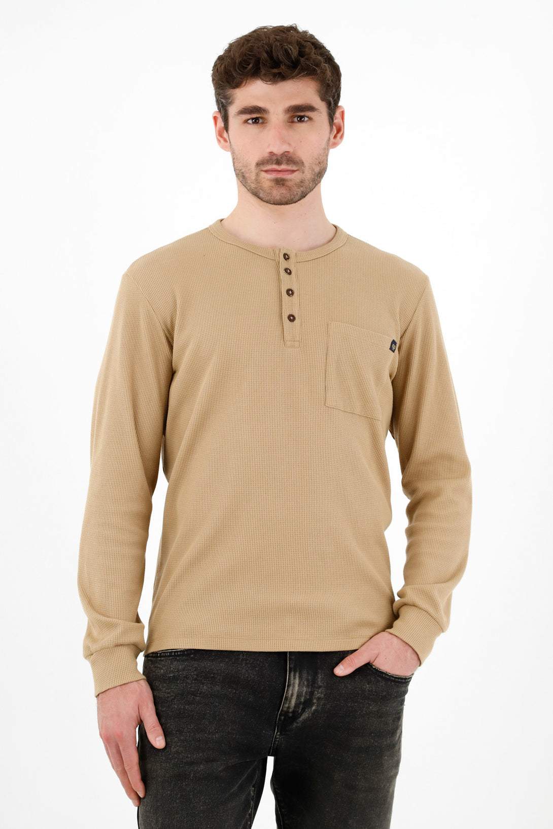 Men's Brown Patch Pocket Sweater