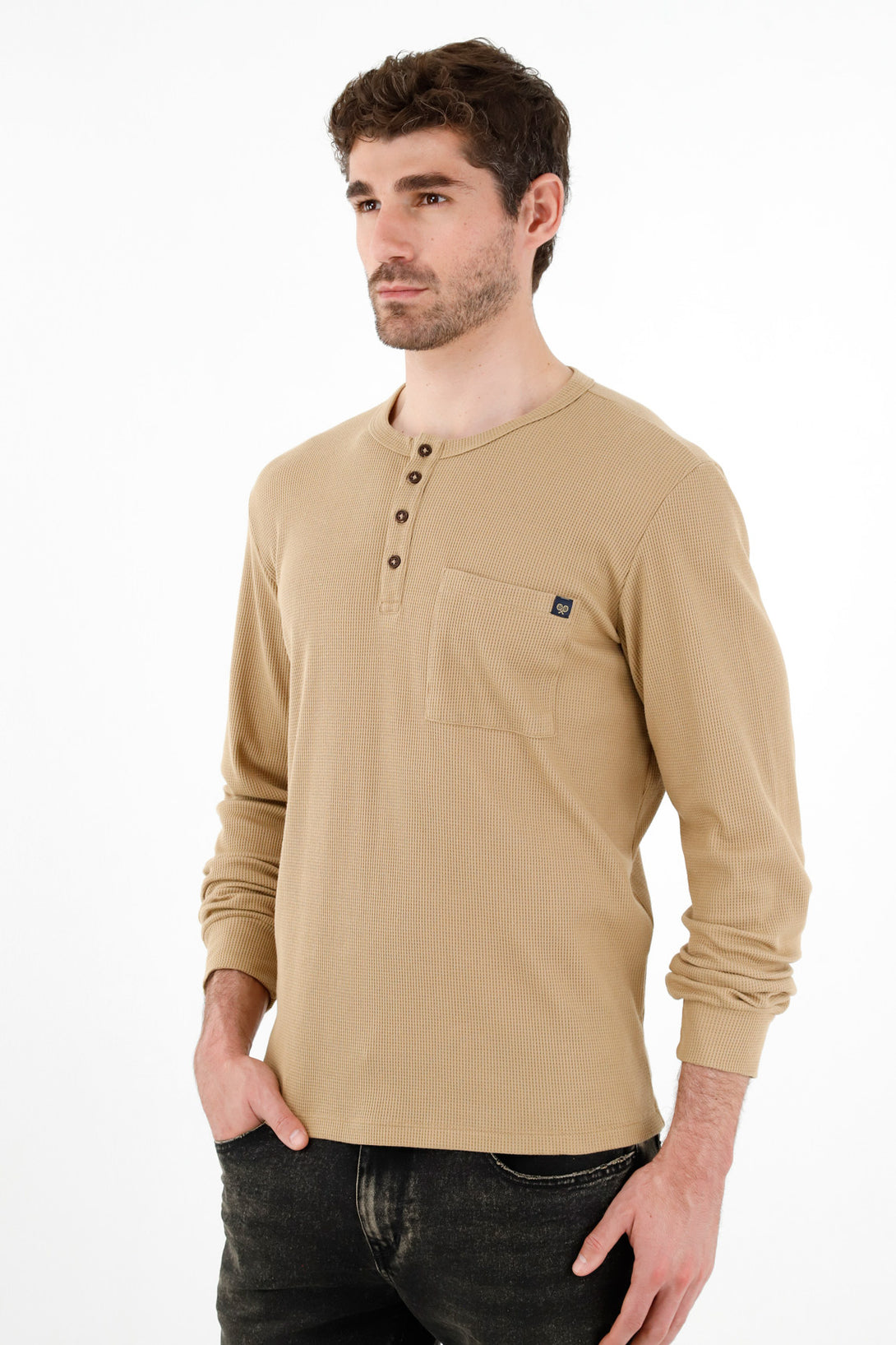 Men's Brown Patch Pocket Sweater