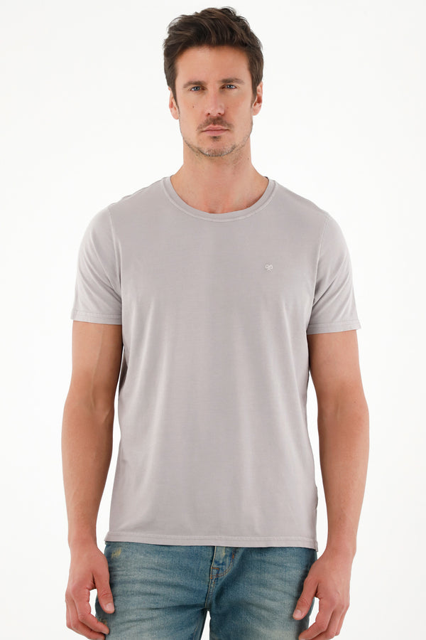 Camiseta gris overdye para hombre