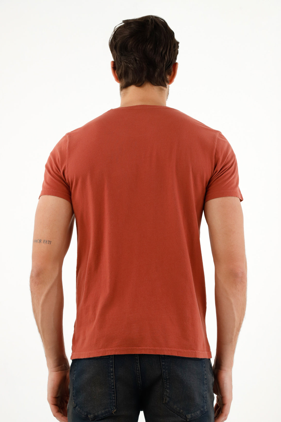 Camiseta overdye roja para hombre