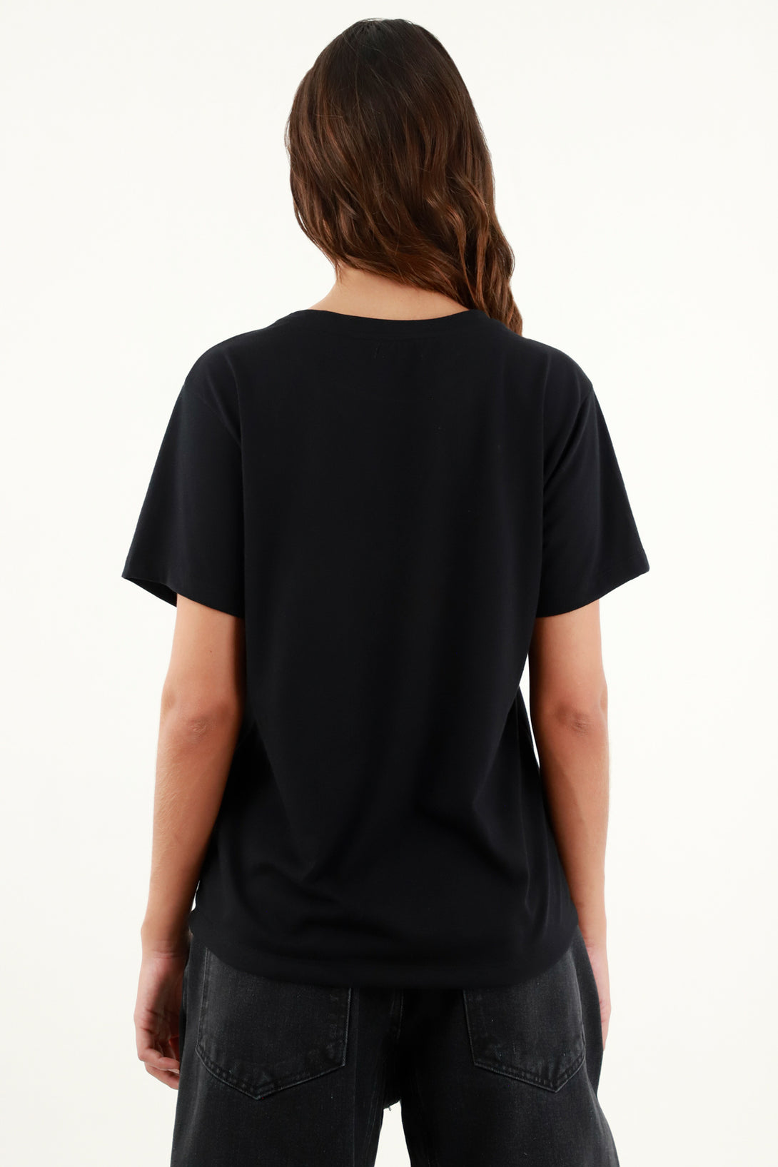 Women's Black Short-Sleeve T-Shirt