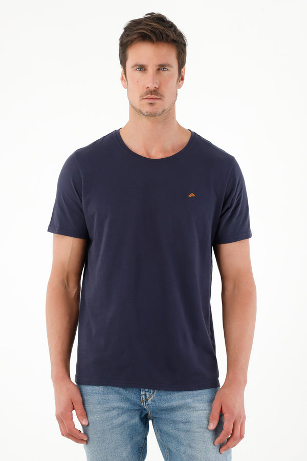 Camiseta azul con mini detalle para hombre