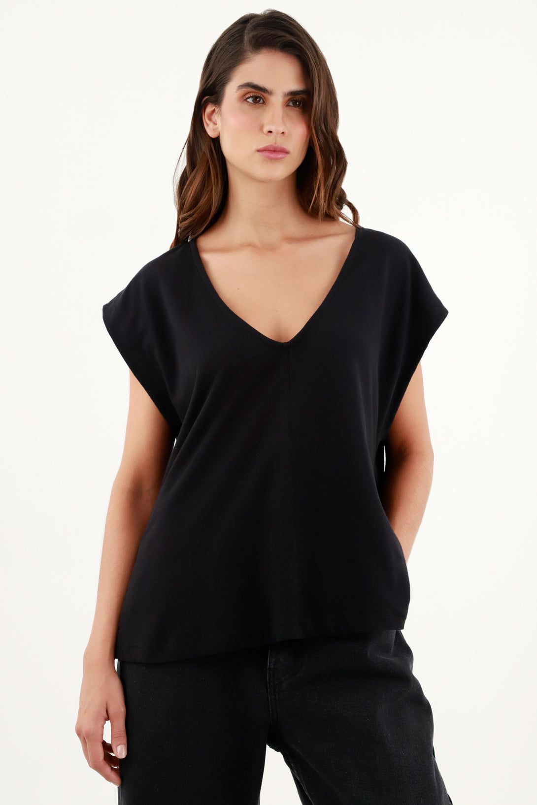 Camiseta oversize negra para mujer