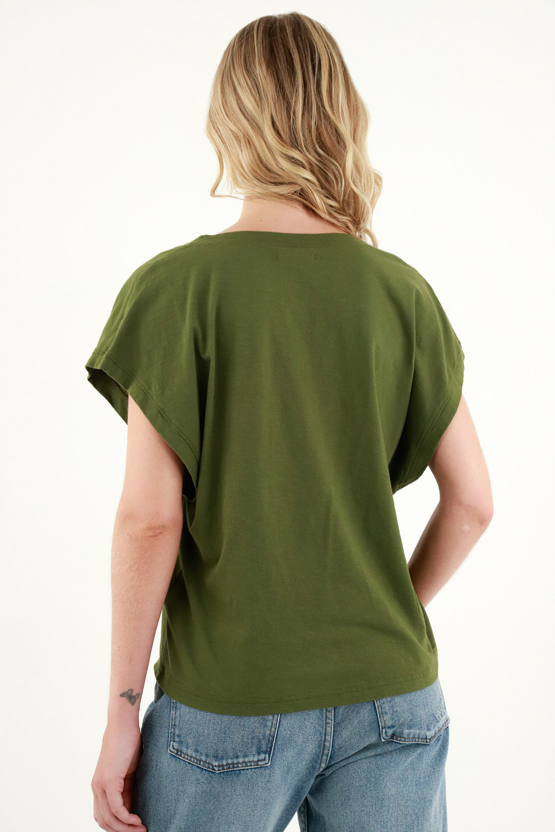 Women's Green Sleeveless T-Shirt