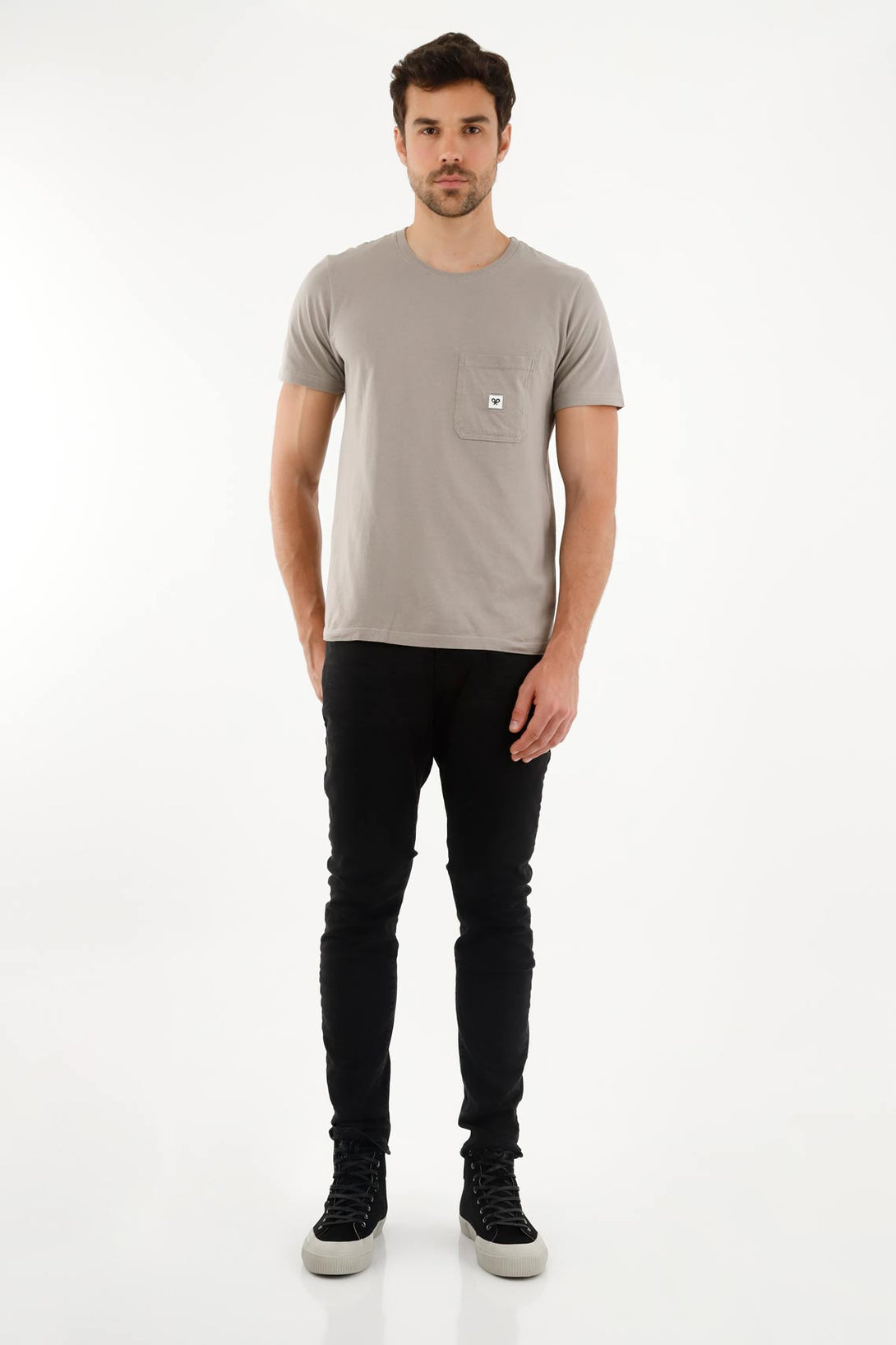 Men's Gray Patch Pocket T-Shirt