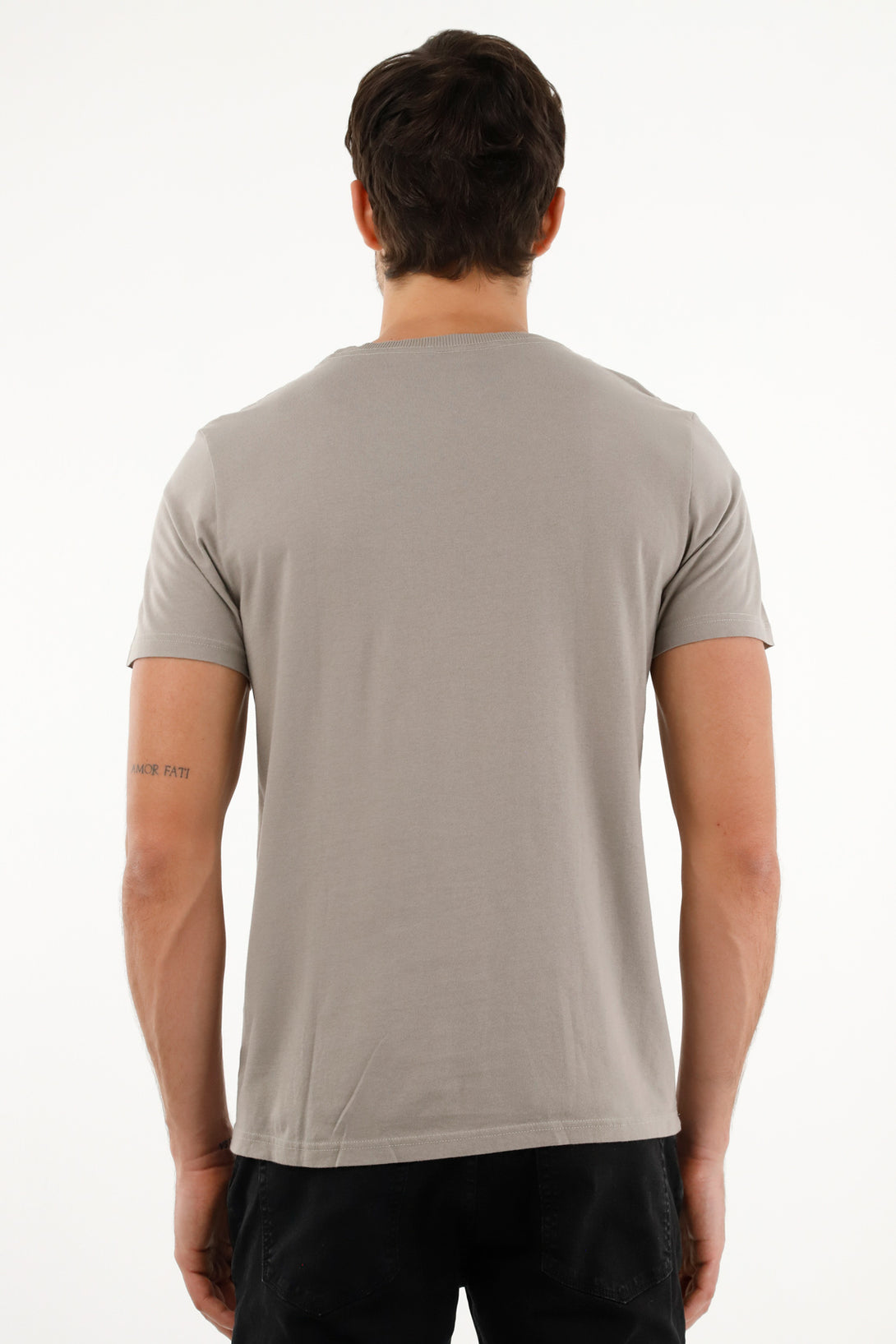 Camiseta con bolsillo de parche gris para hombre