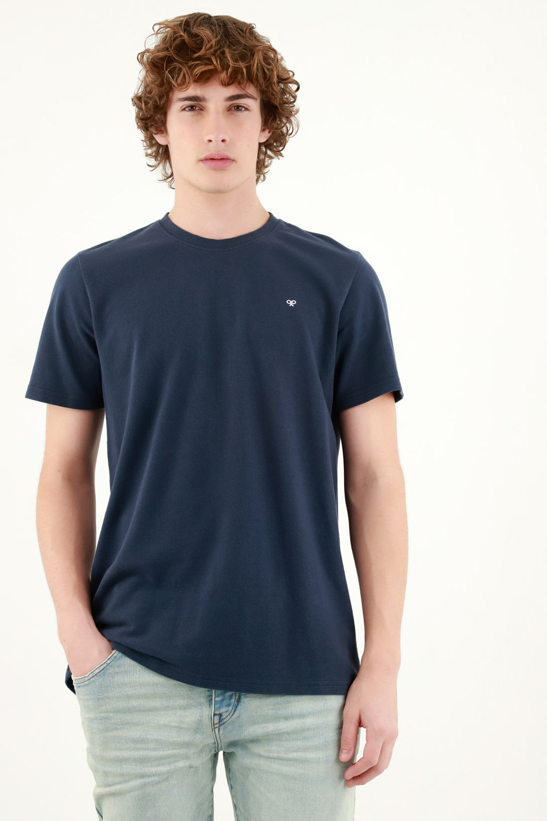 Men's Blue Crew Neck Tee