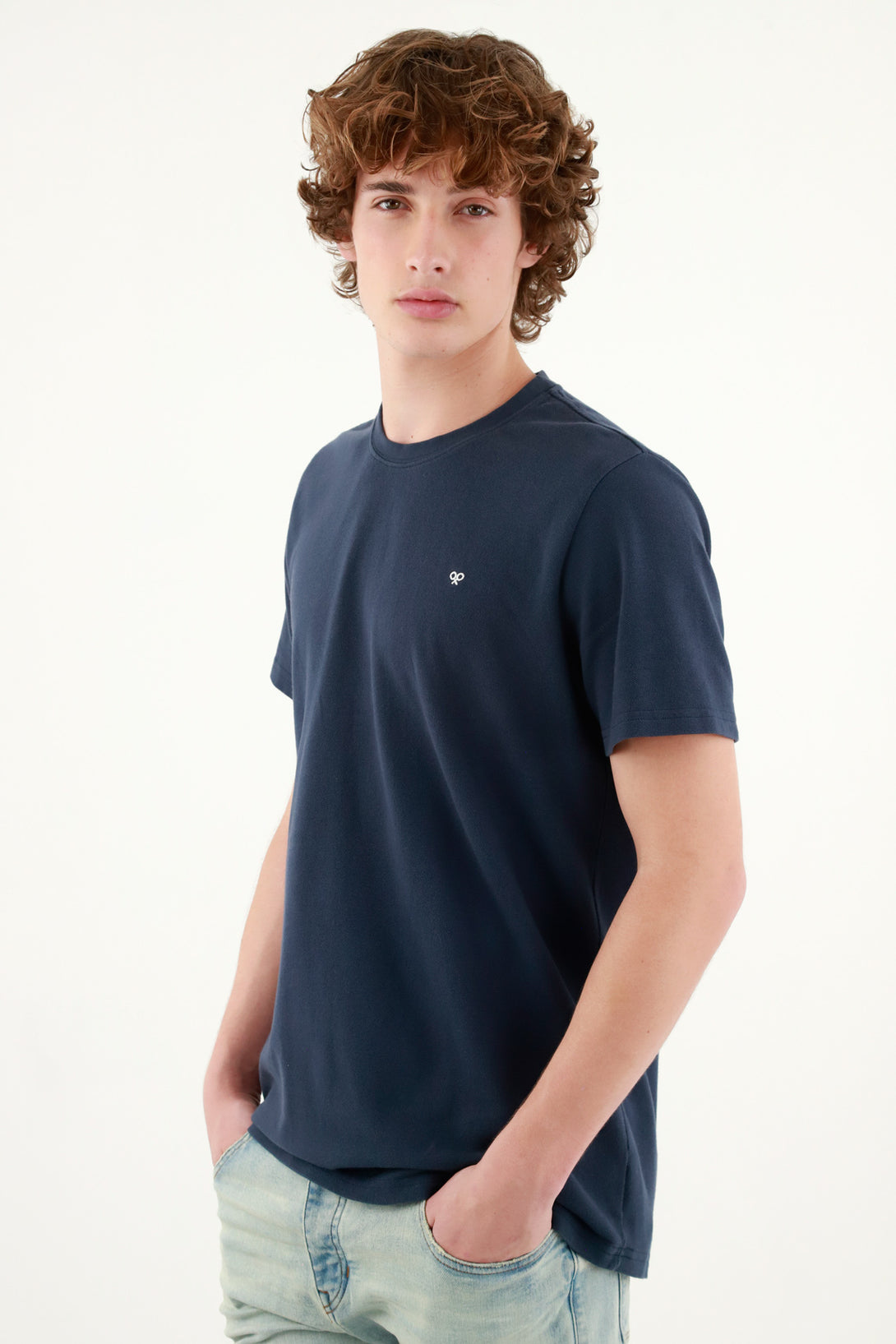 Men's Blue Crew Neck Tee