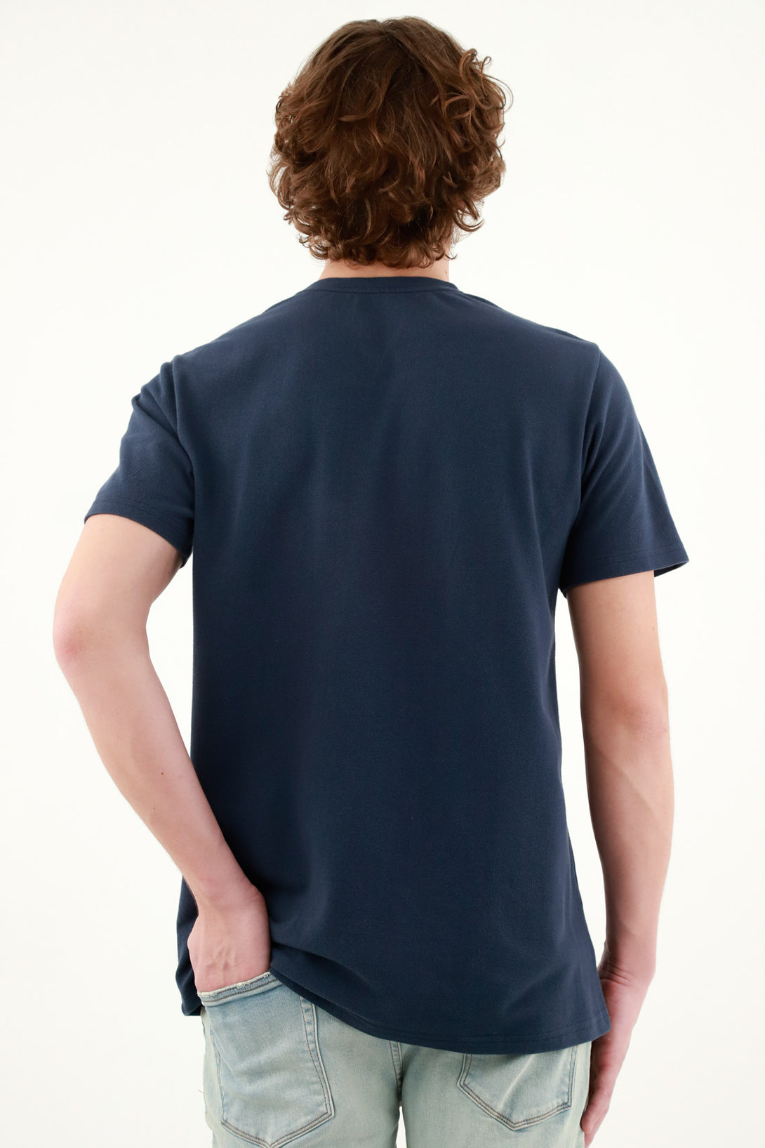 Men's Blue Crew Neck Tee