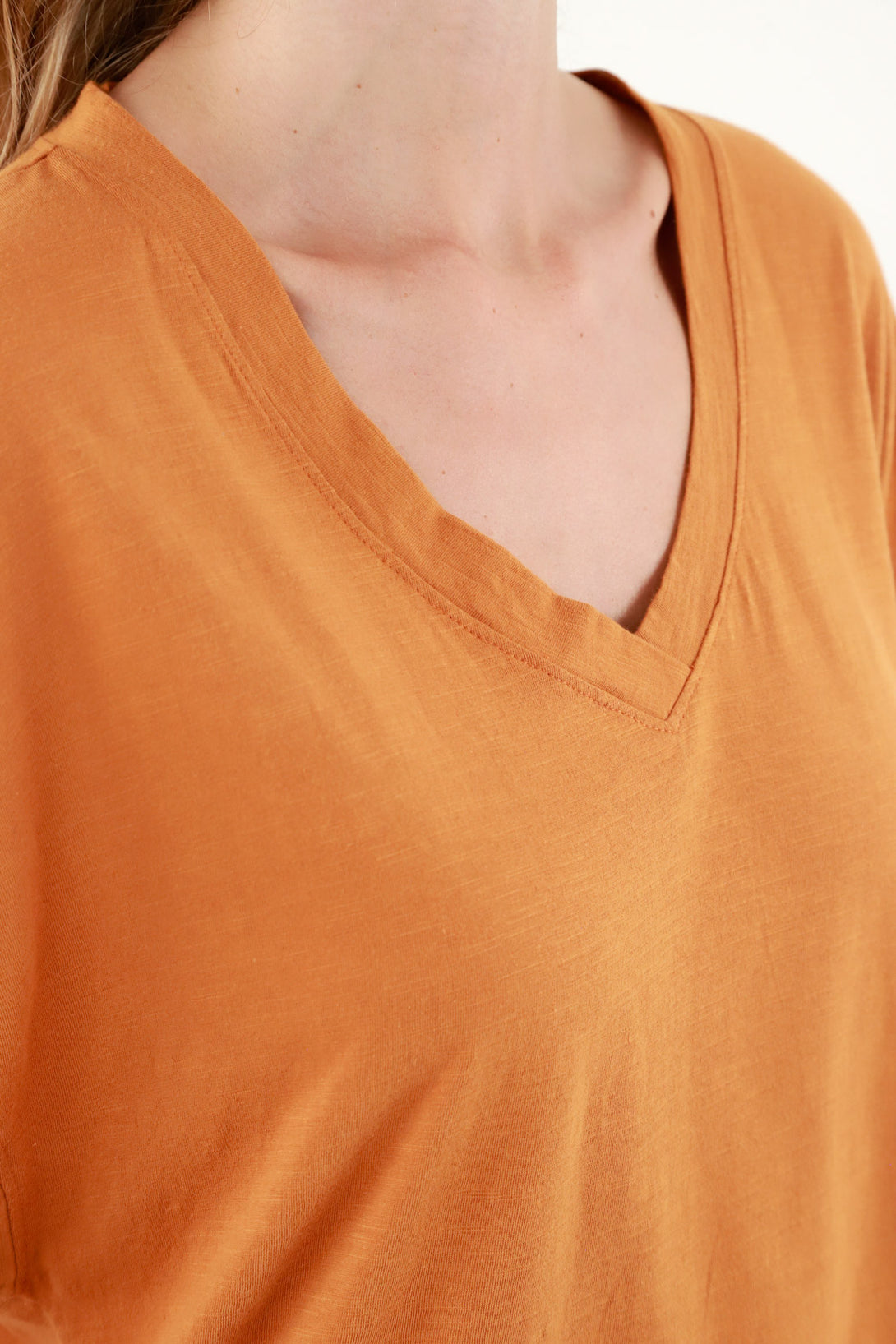 Women's Orange Sleeveless T-Shirt