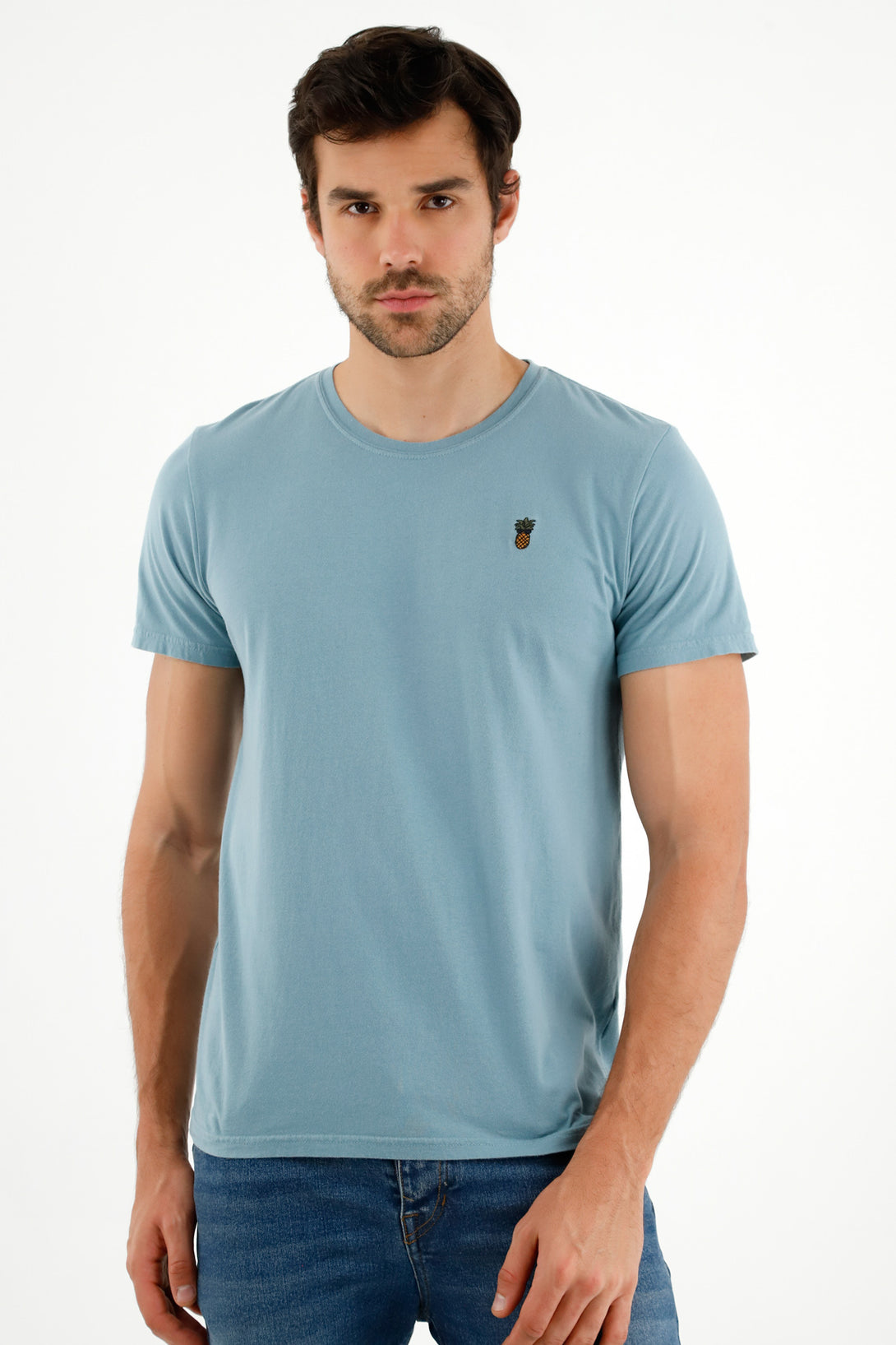 Camiseta básica azul para hombre