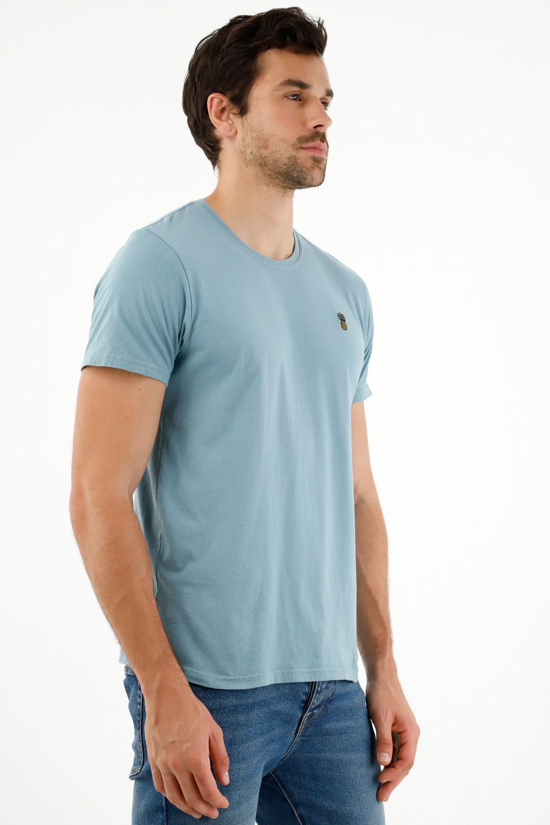 Camiseta básica azul para hombre