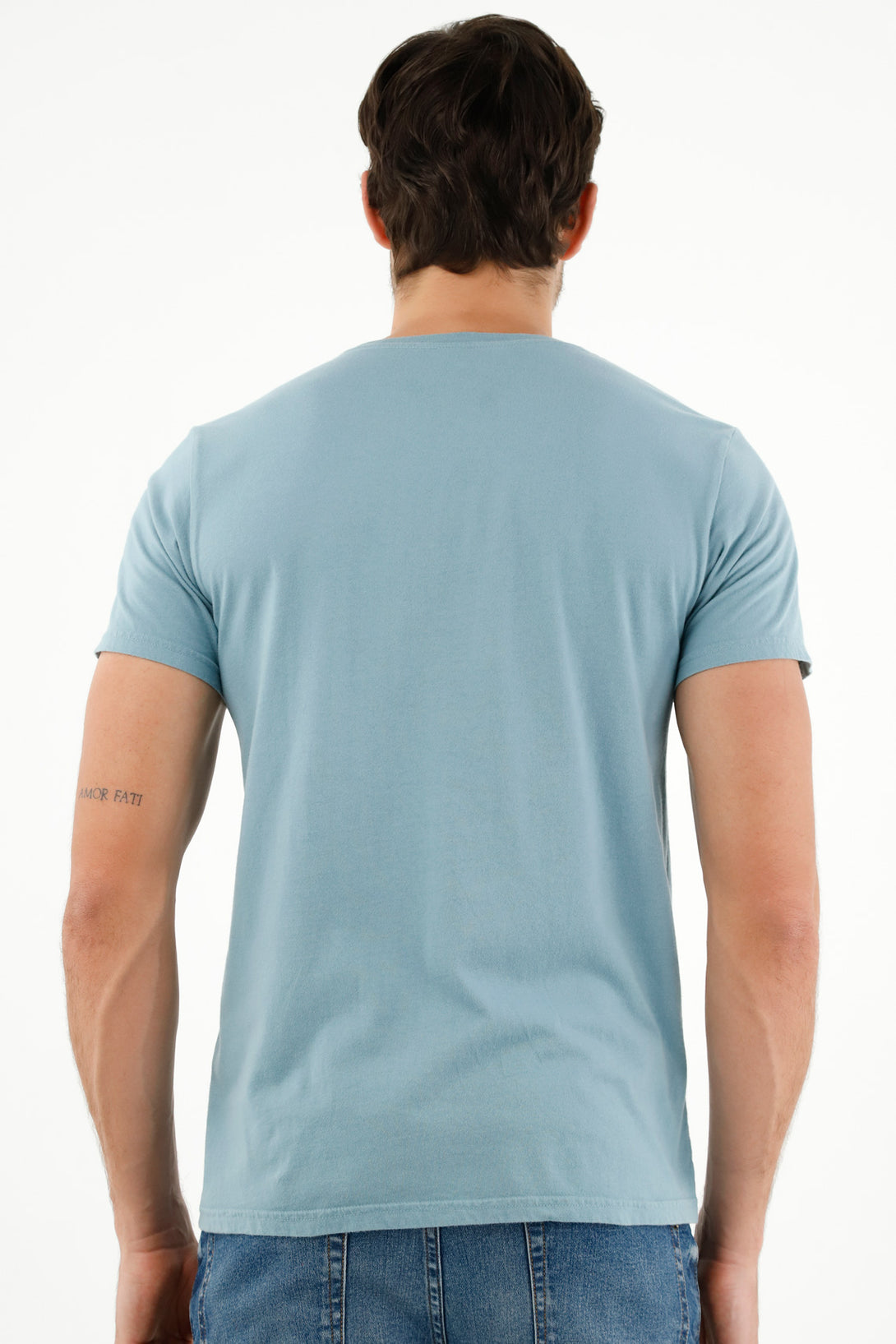 Camiseta básica azul para hombre