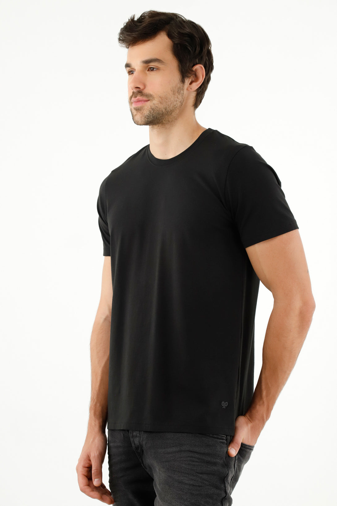 Camiseta manga corta negra para hombre