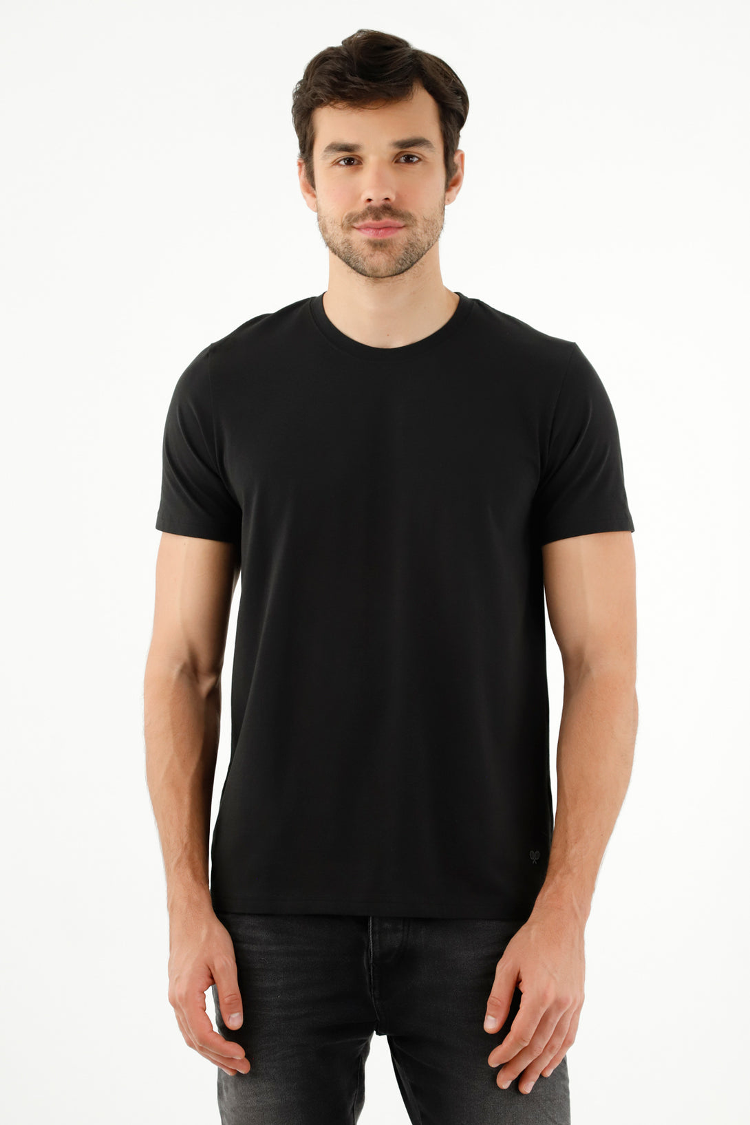 Camiseta manga corta negra para hombre