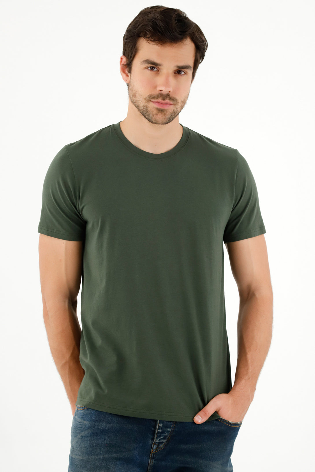 Men's Green Short-Sleeve T-Shirt