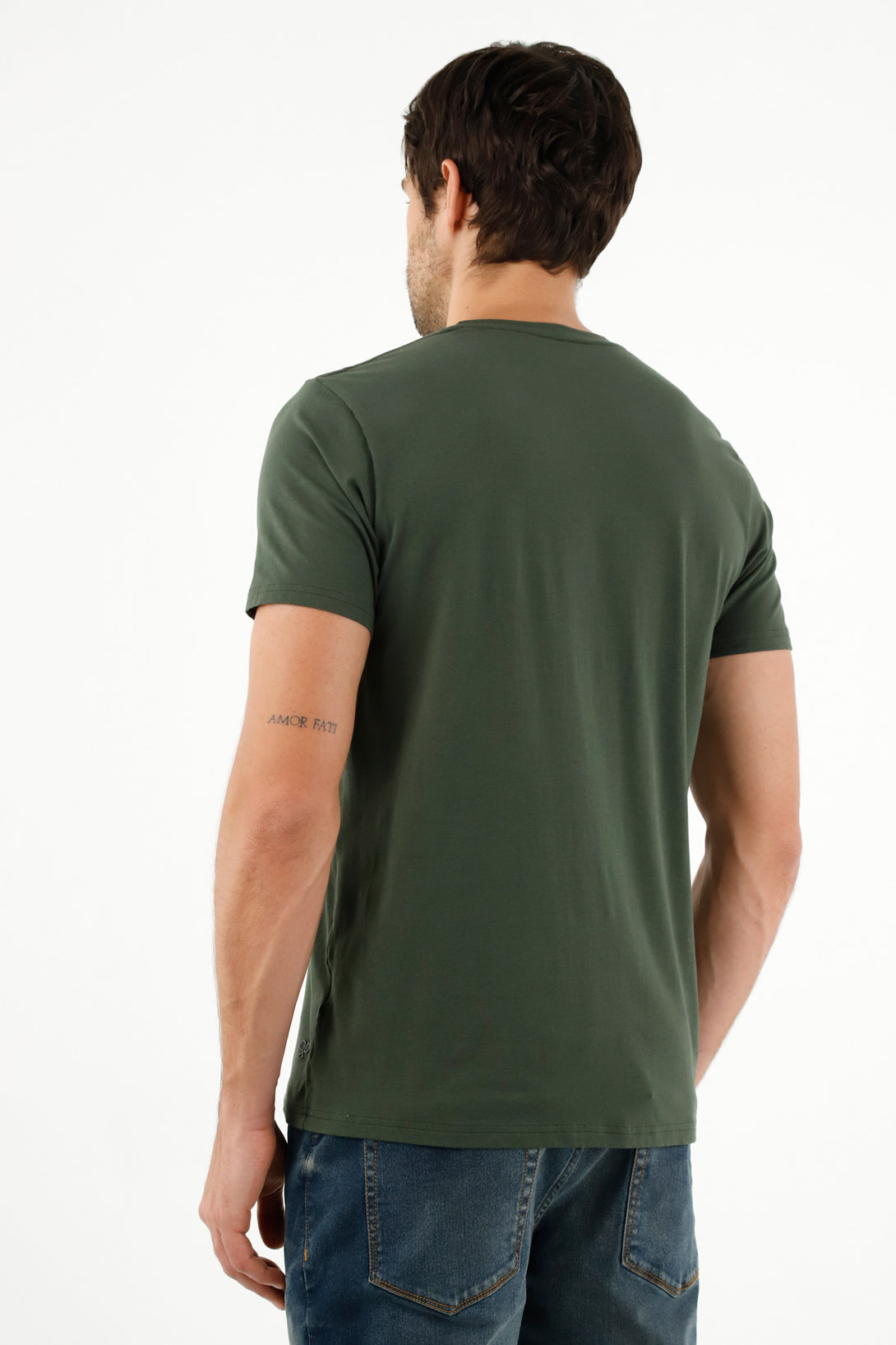 Camiseta manga corta verde para hombre