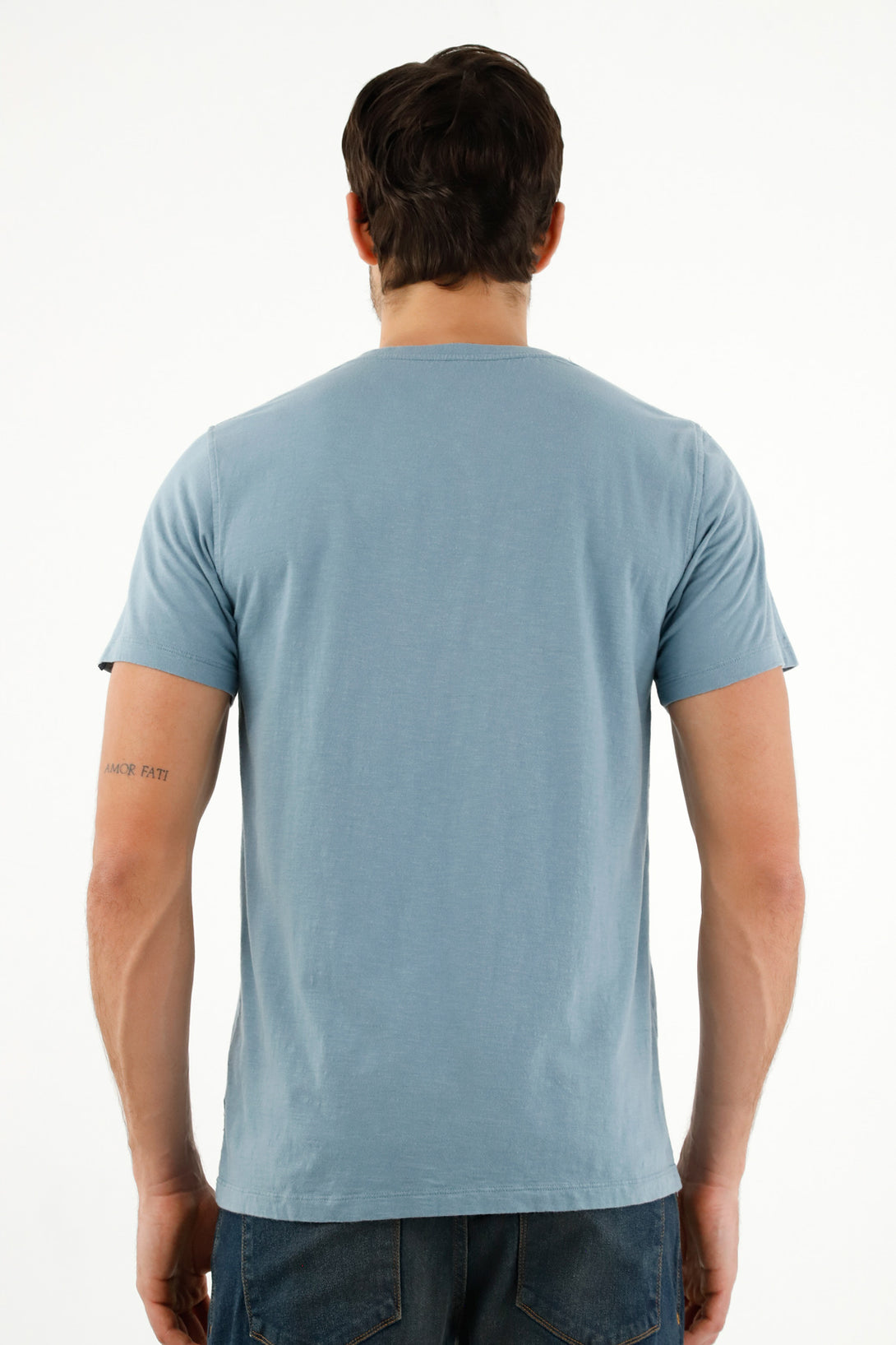 Men's Blue Nehru Collar Tee