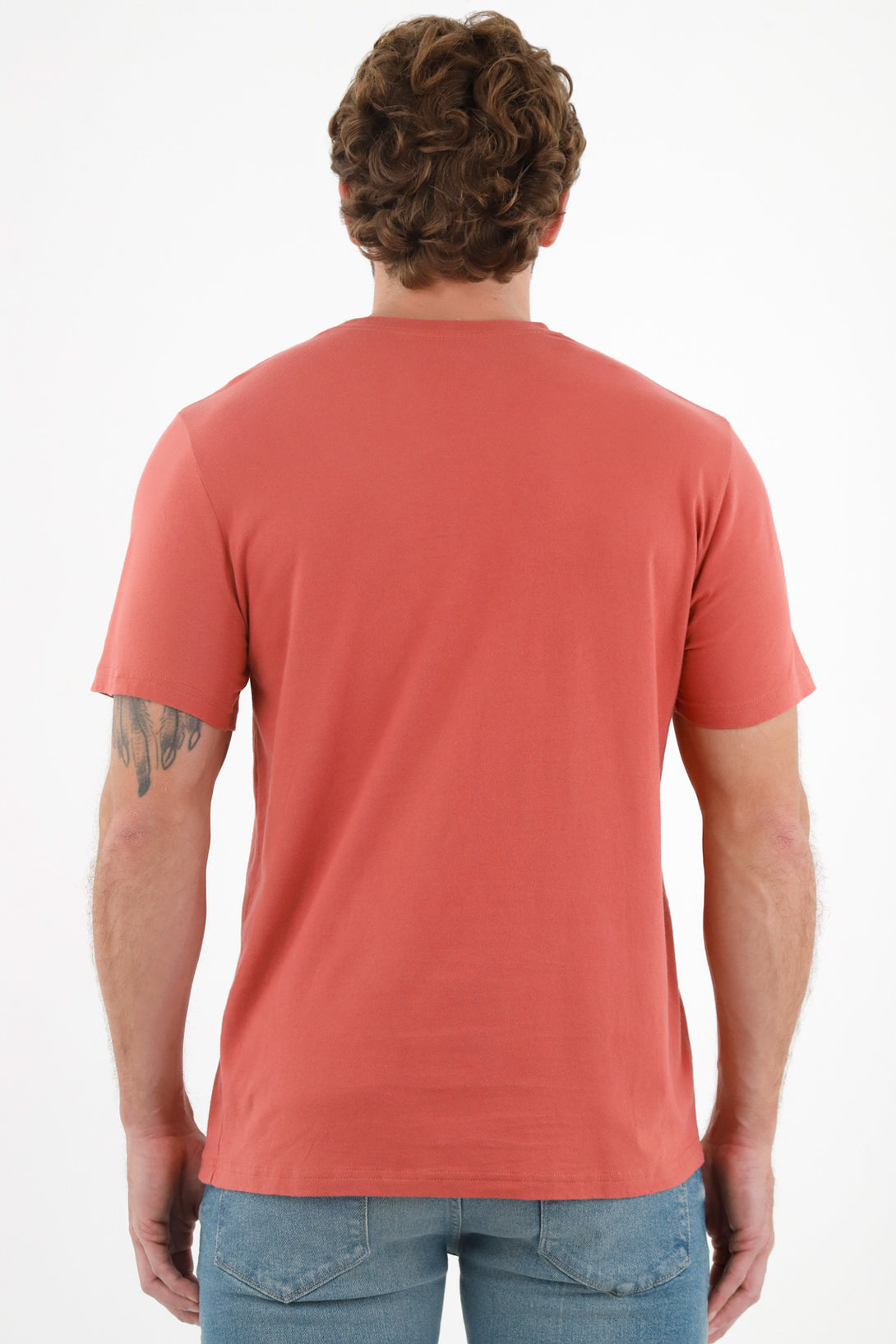 Men's Orange T-Shirt with Blue Racket