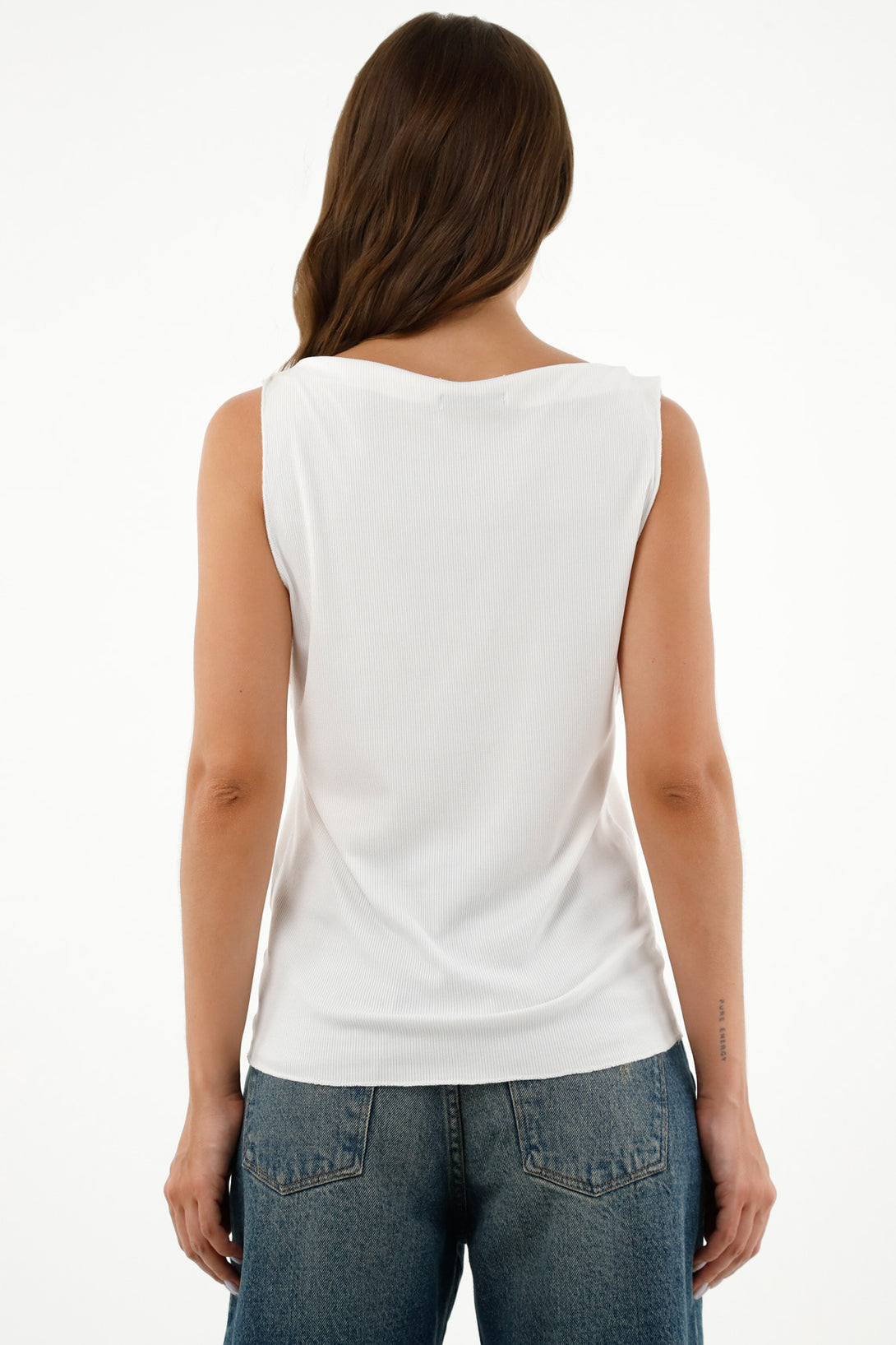 Women's Ecru Sleeveless T-Shirt