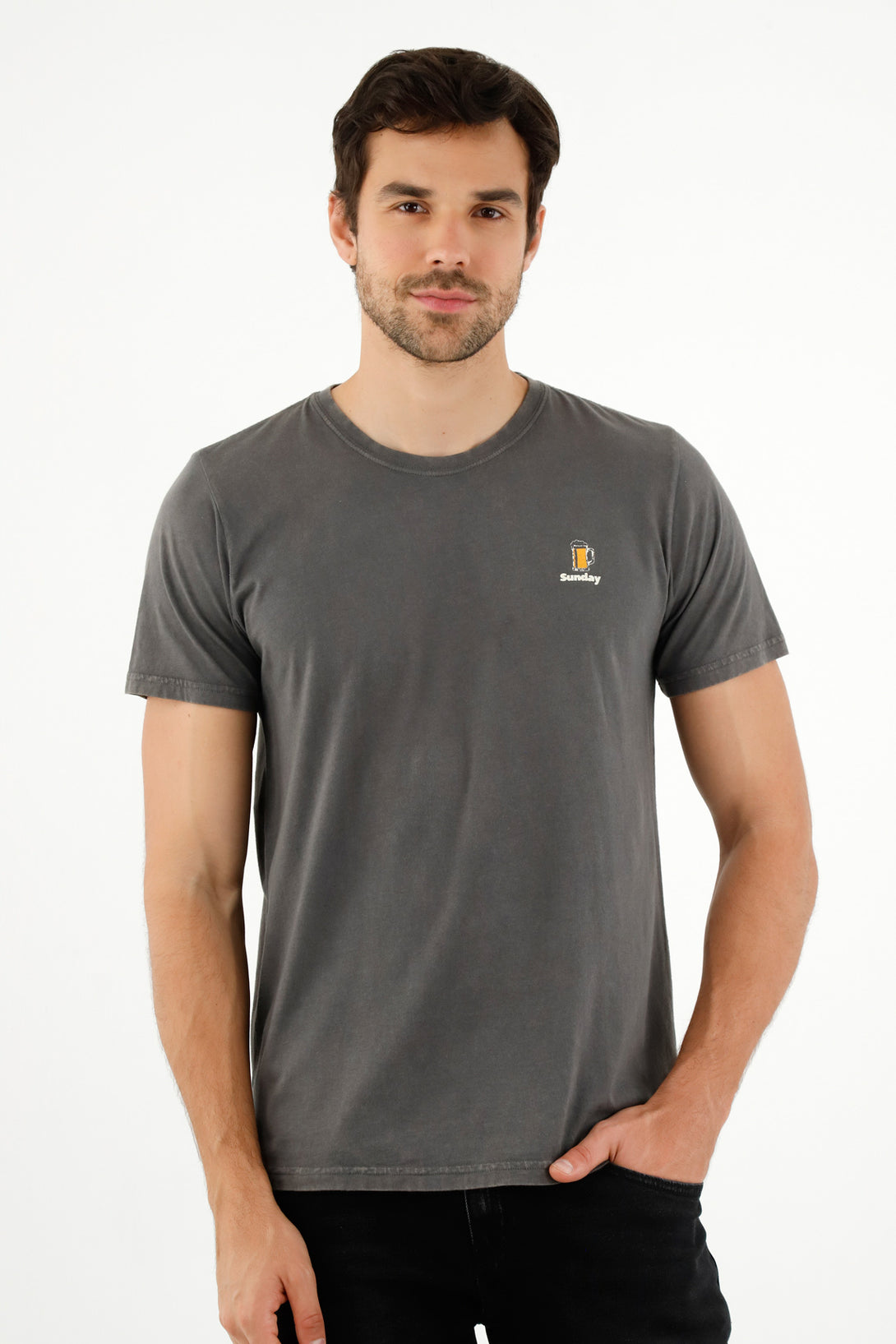 Men's Gray Printed Tee