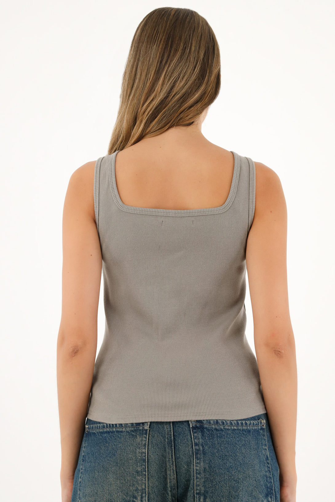 Women's Gray Ruched-Neck T-Shirt