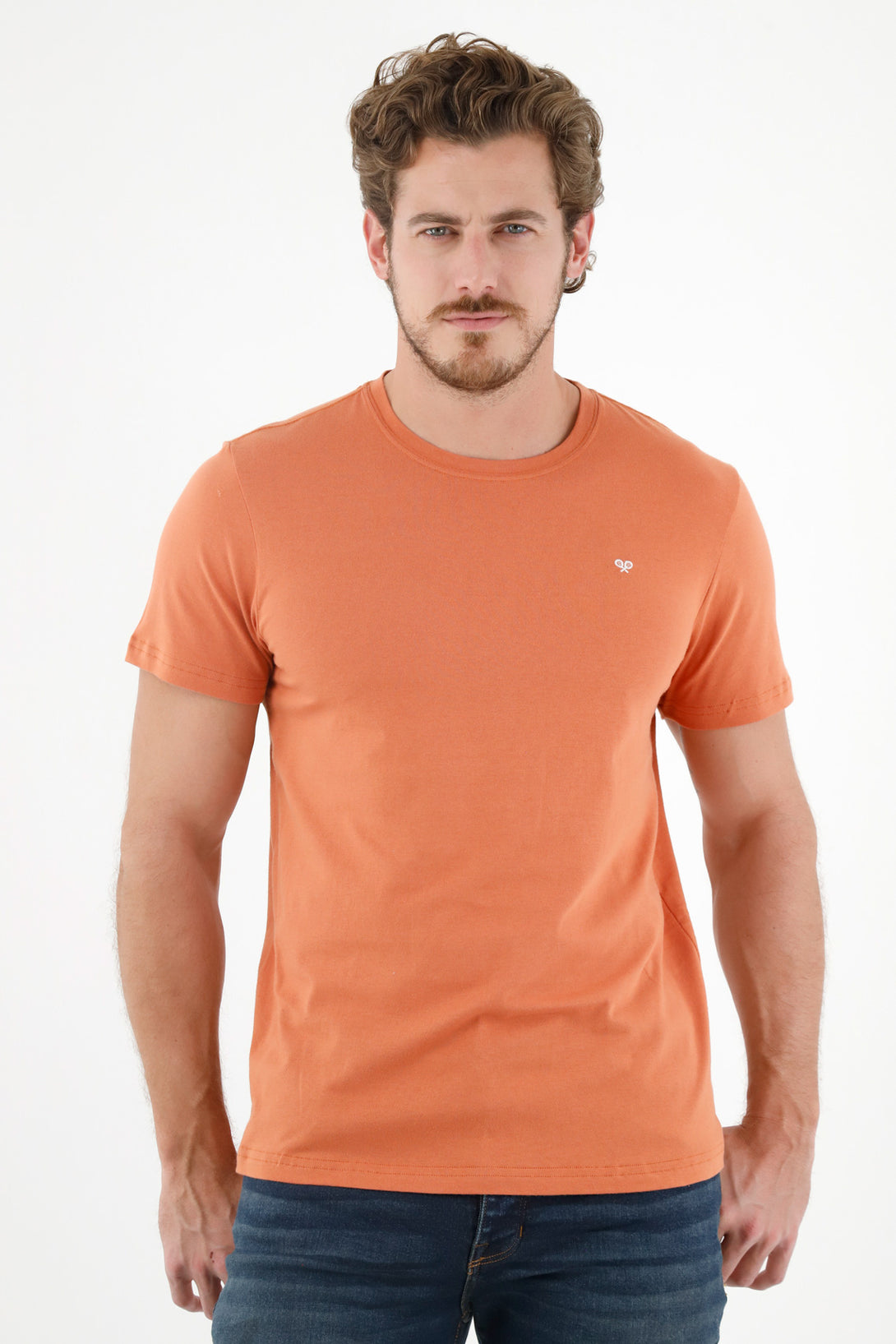 Men's Orange Back-Printed T-Shirt