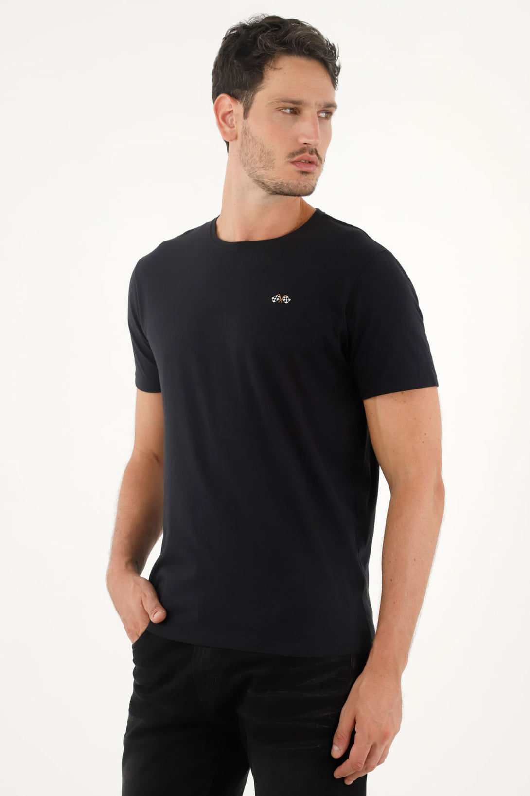 Camiseta básica negra para hombre