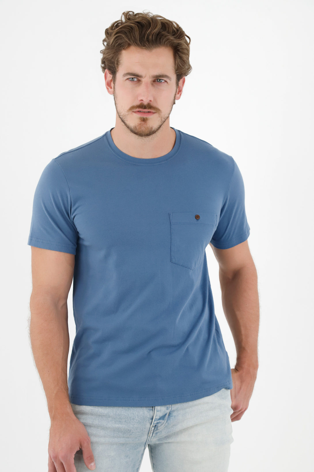 Men's Blue Pocket T-Shirt