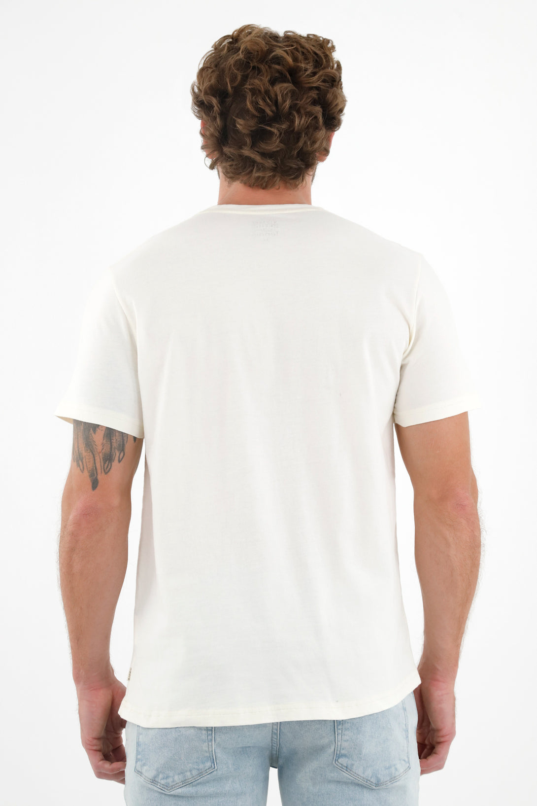 Camiseta crudo con bolsillo para hombre