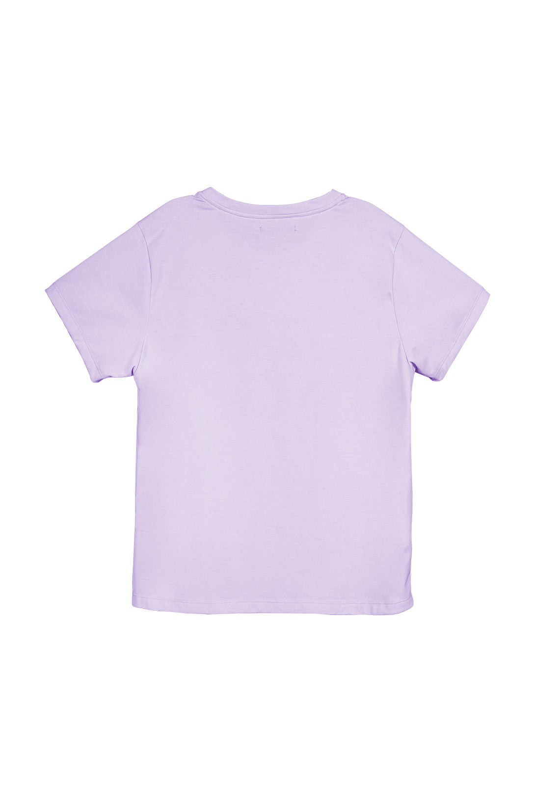 Camiseta morada estampada en frente para mujer