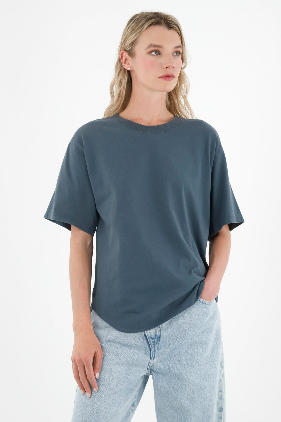 Women's Blue Oversized Top