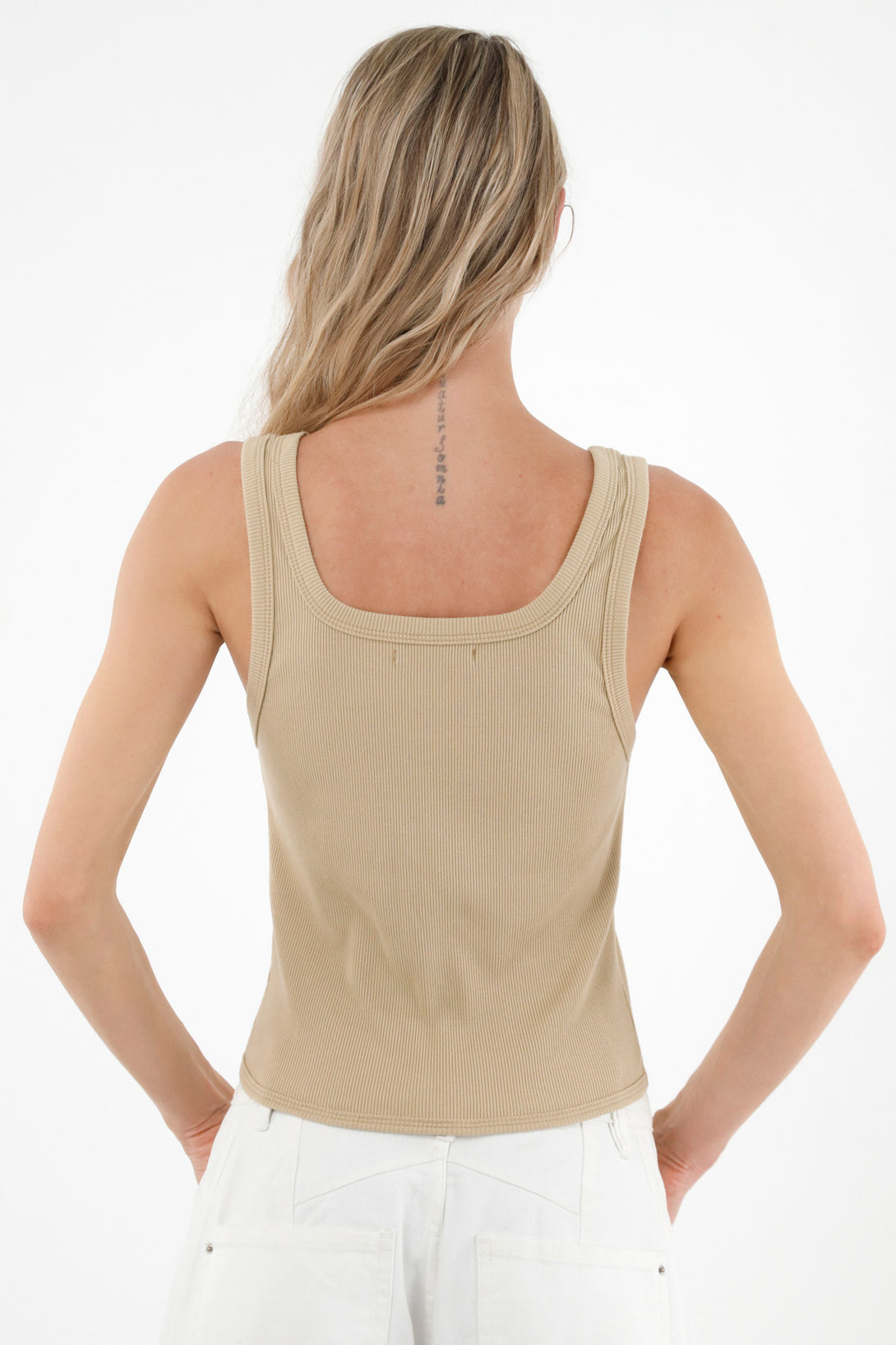 Women's Brown Sleeveless T-Shirt