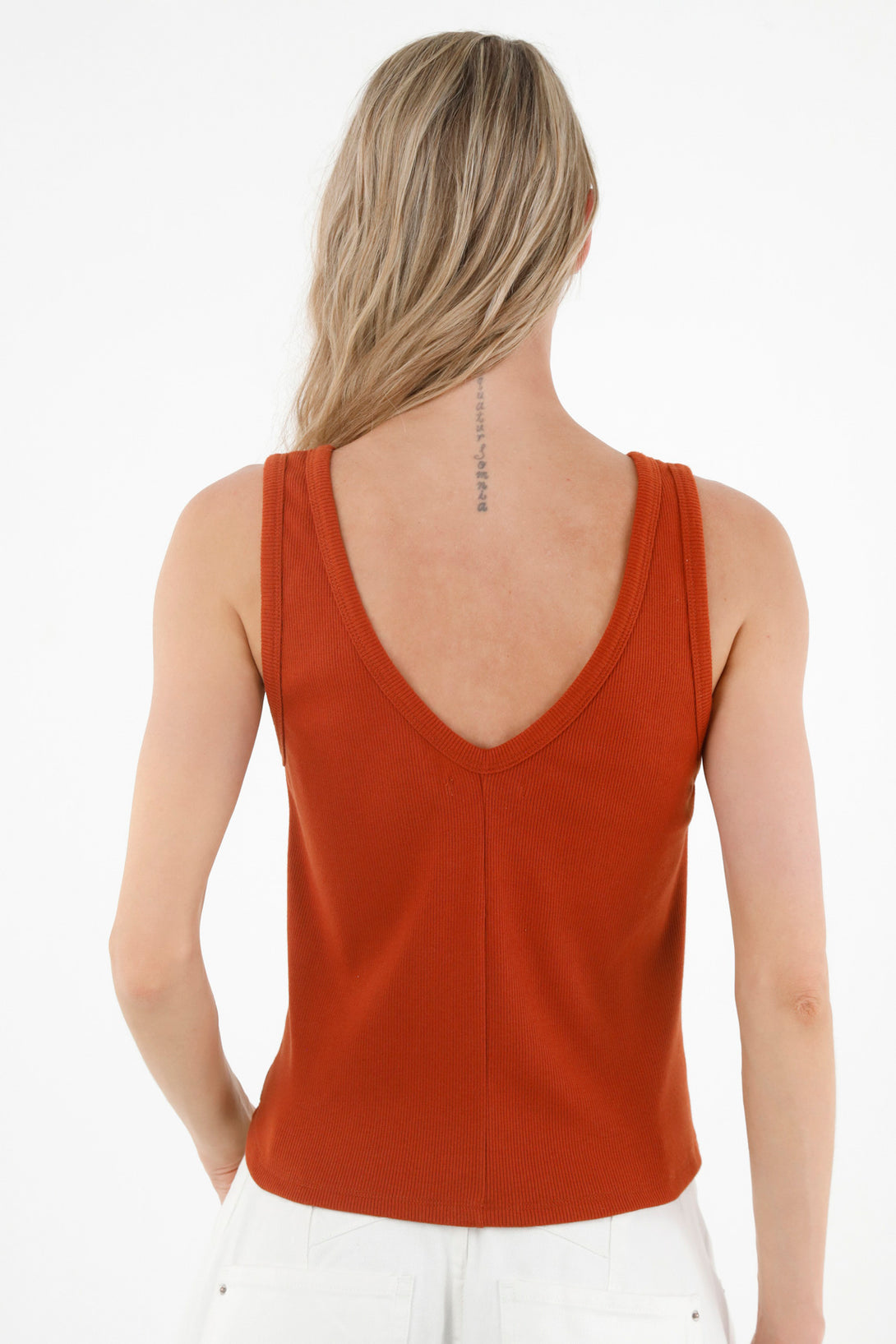 Women's Red V-Neck Top