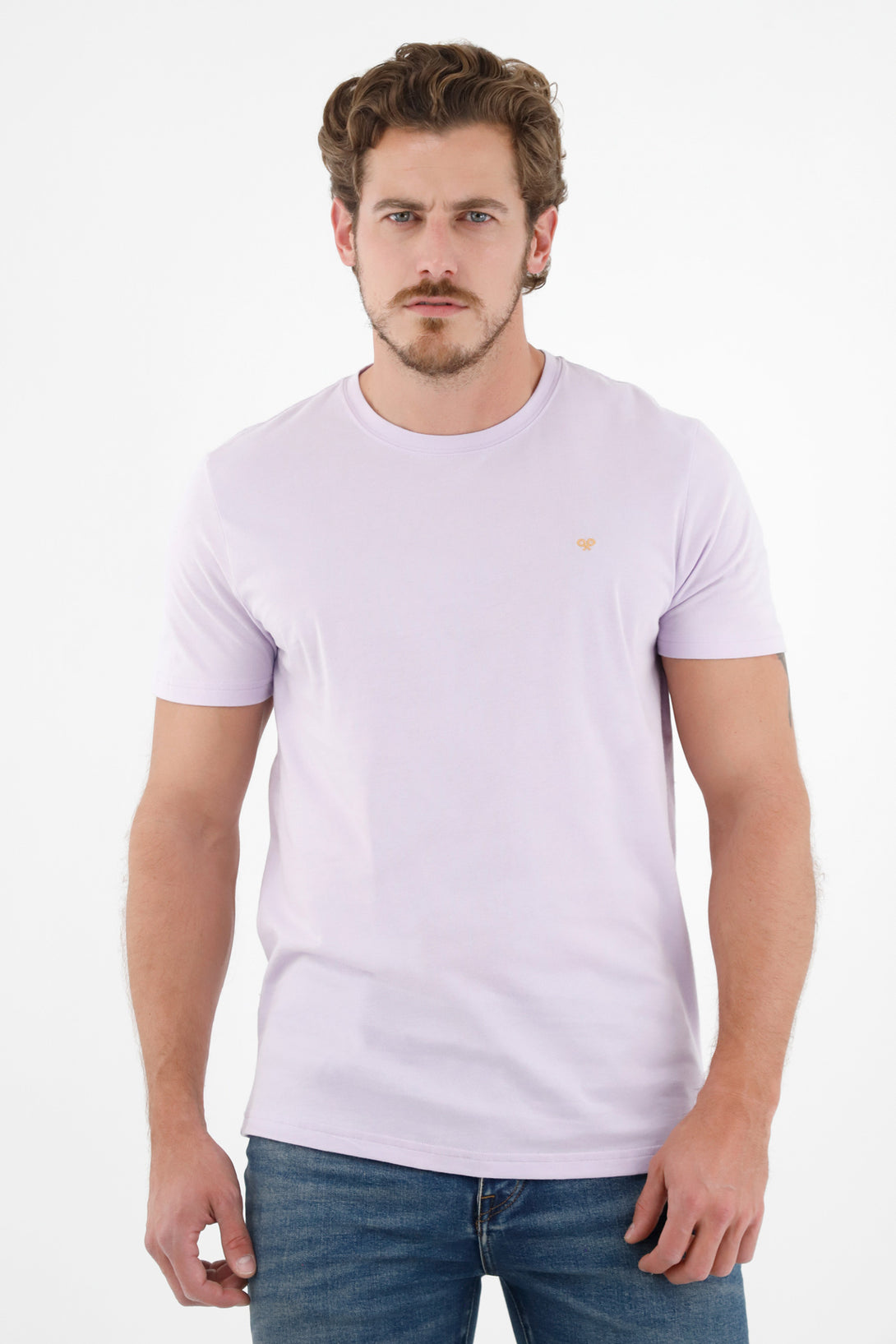 Camiseta morada manga corta para hombre