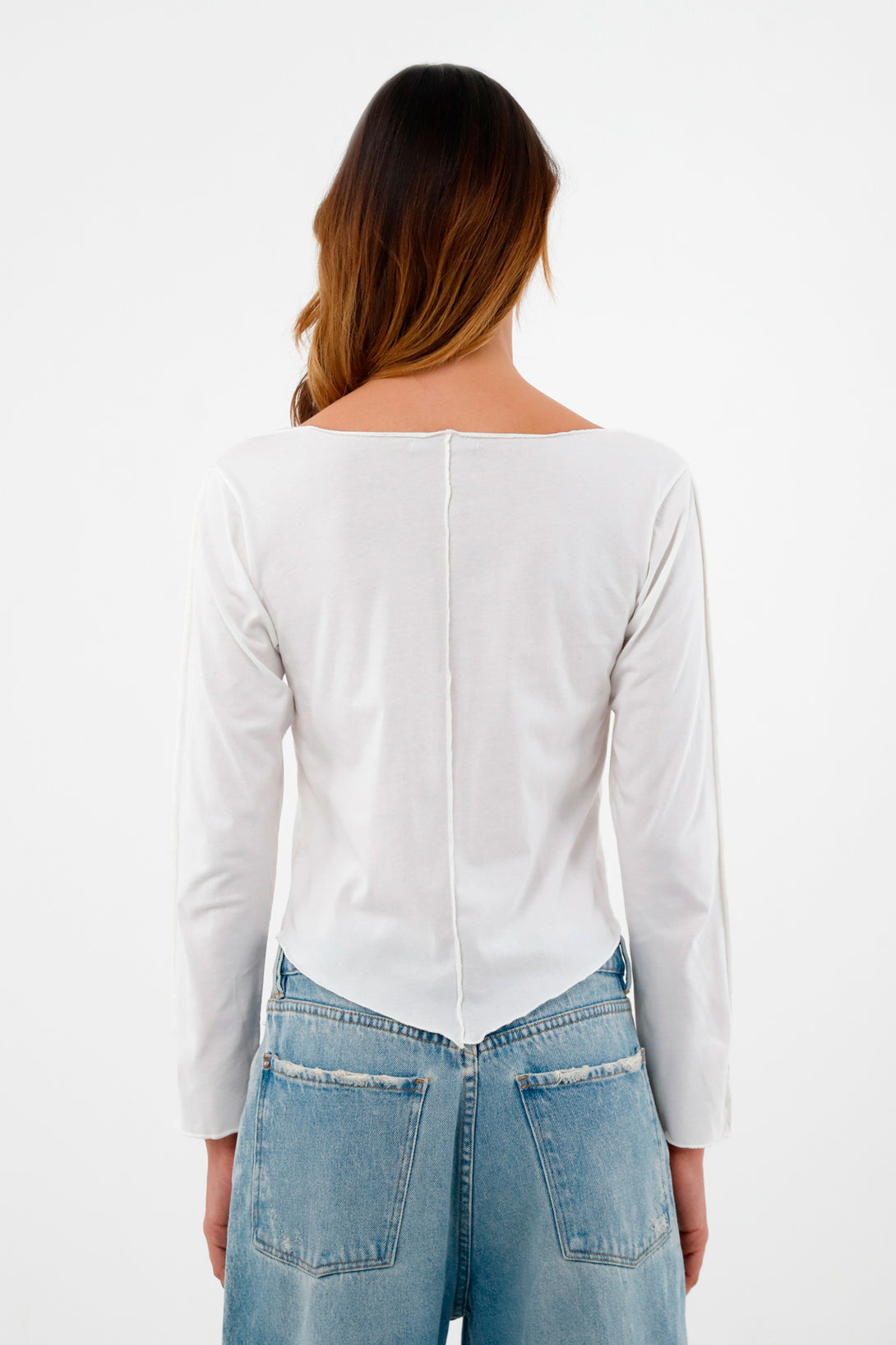 Women's Ecru Off-Shoulder Shirt