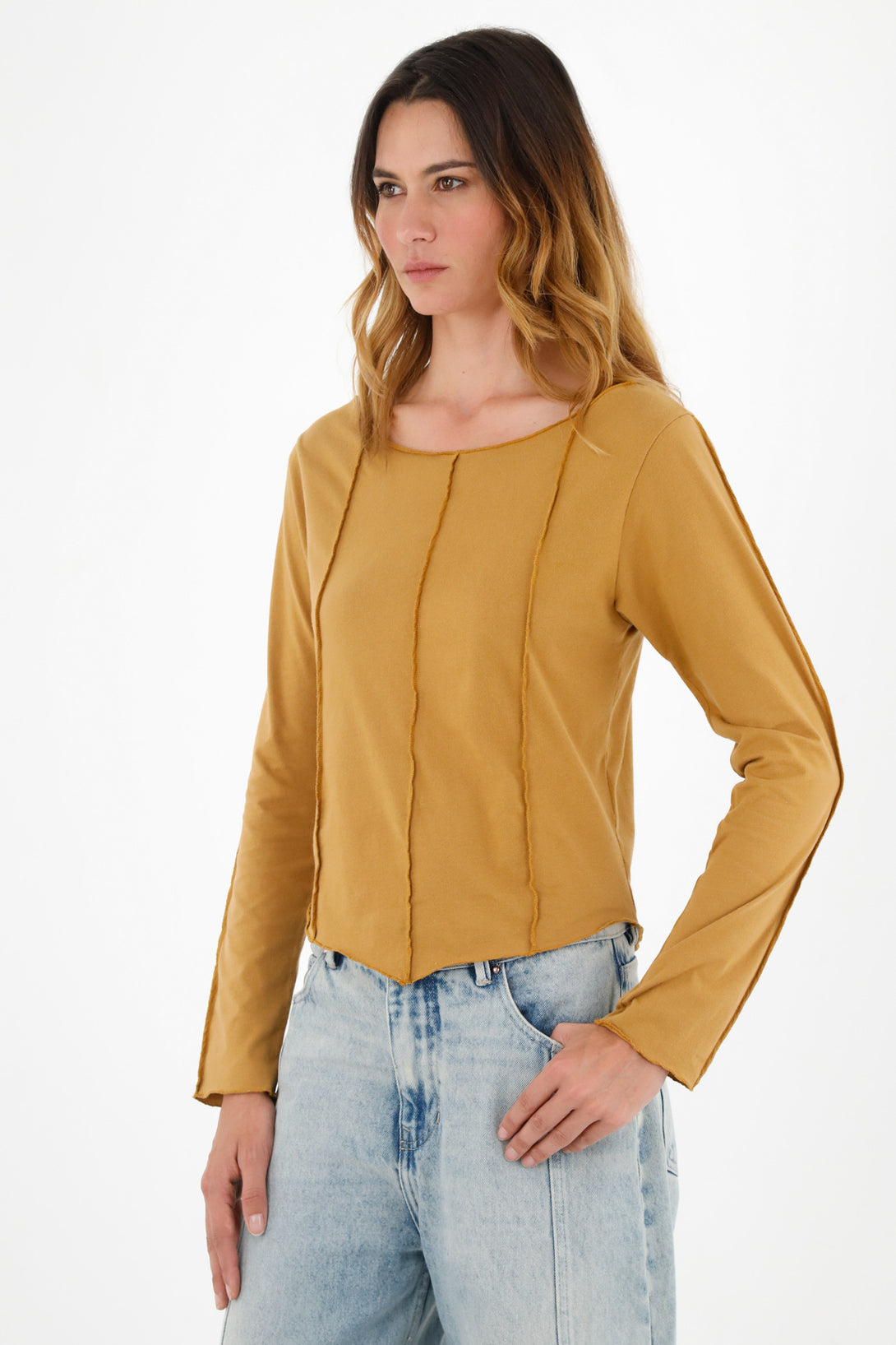 Women's Yellow Long Sleeve Shirt