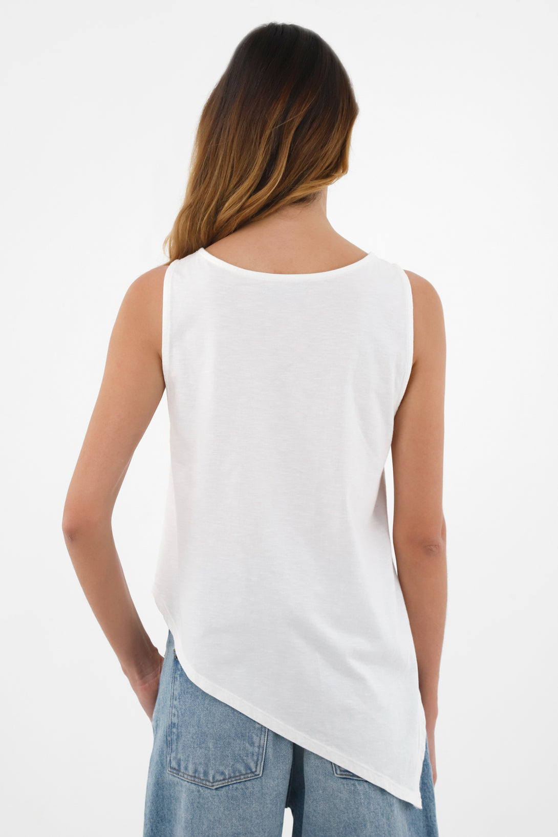 Women's Ecru Sleeveless T-Shirt