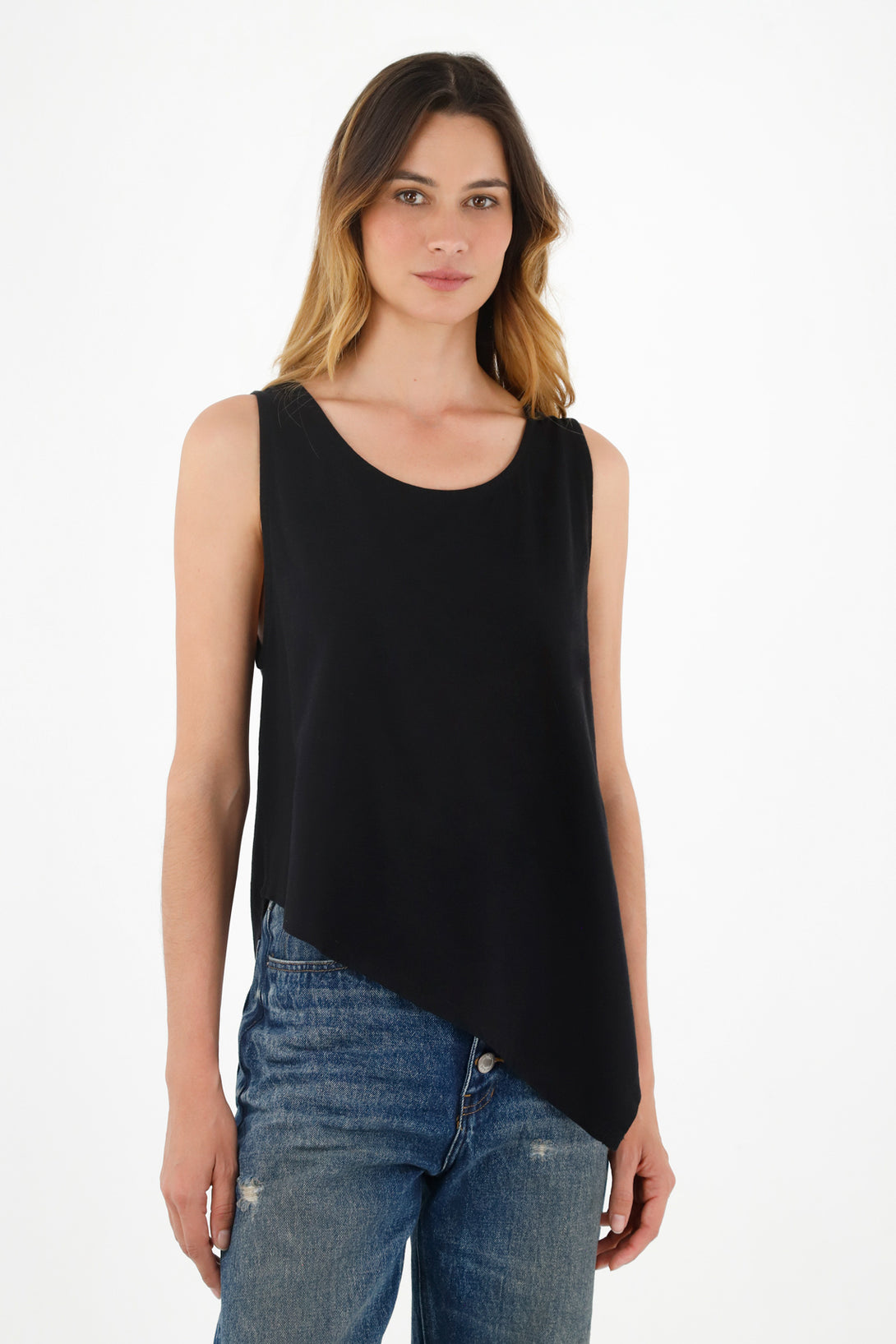 Women's Black Sleeveless Tee