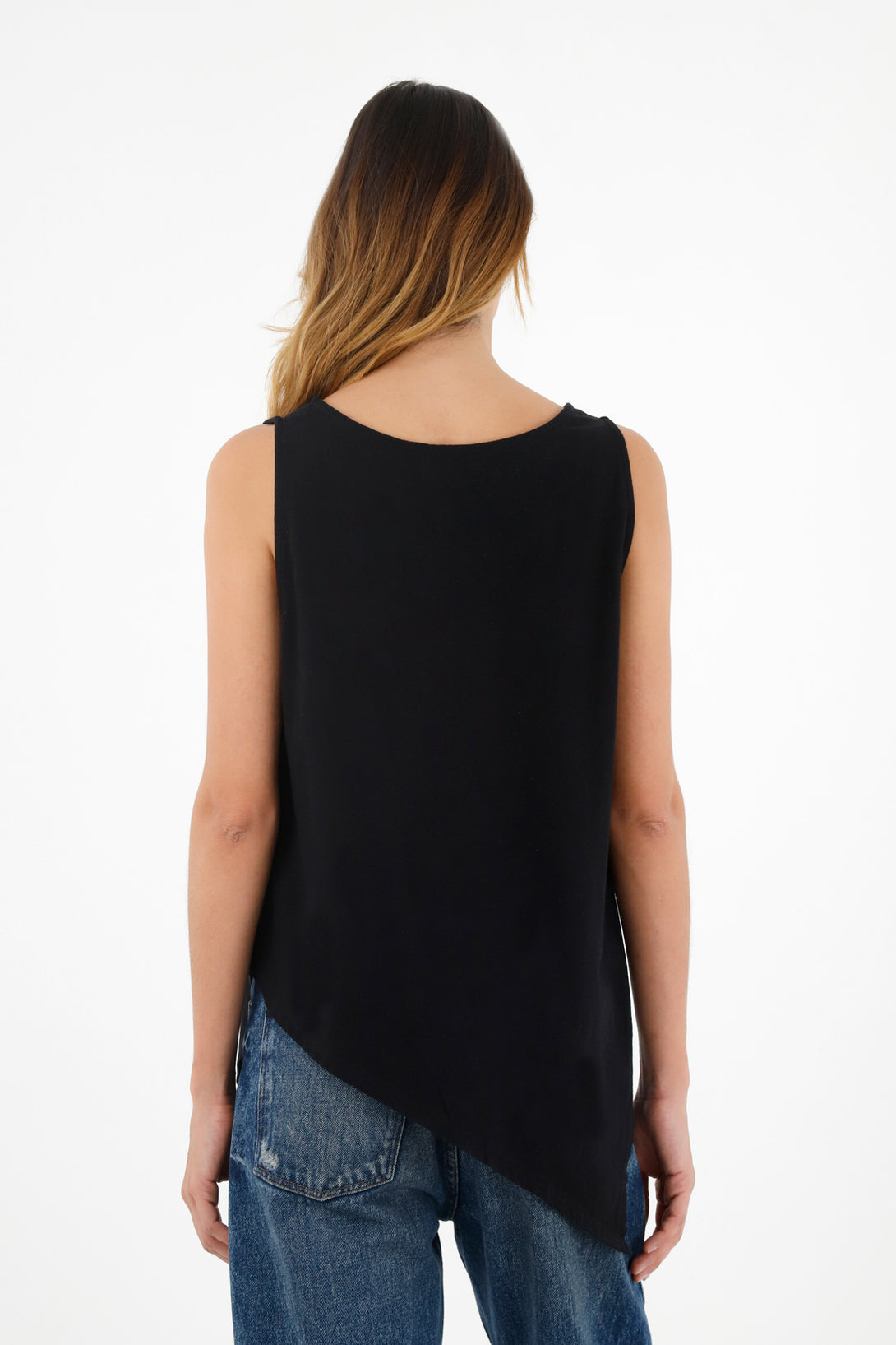 Women's Black Sleeveless Tee