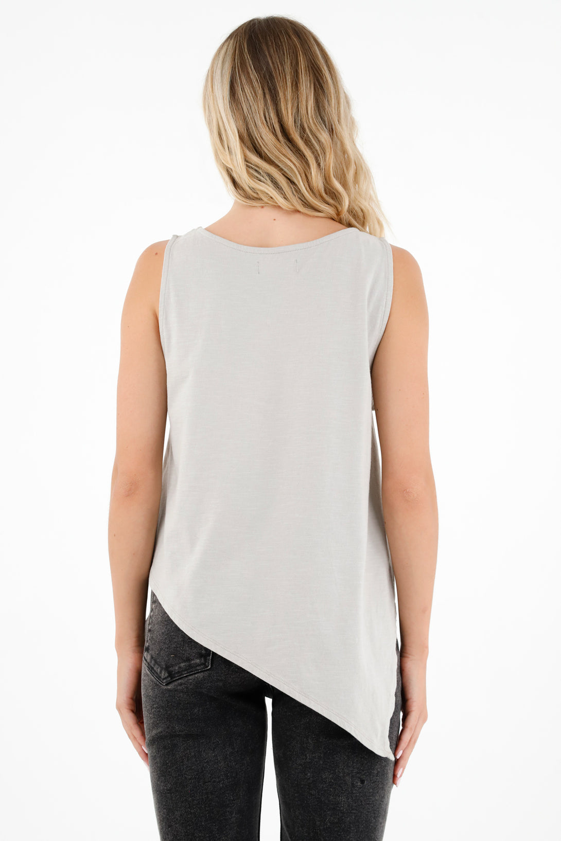 Women's Gray Sleeveless T-Shirt